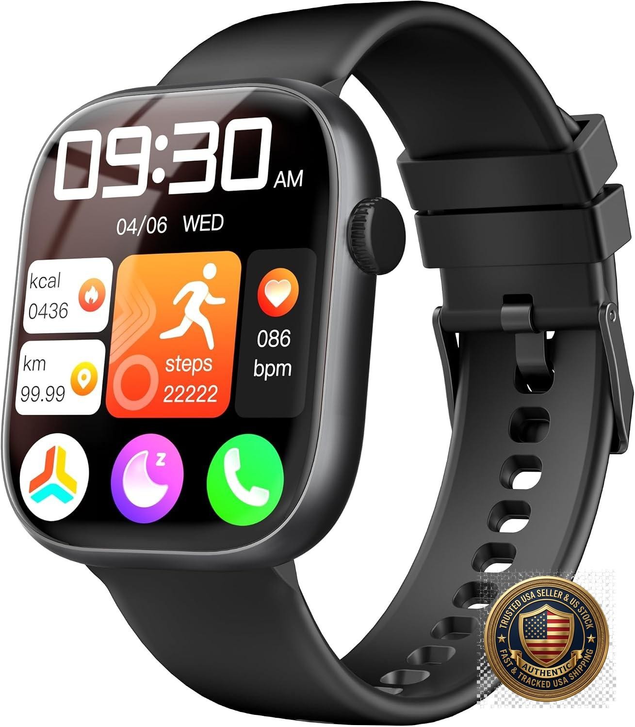 Smart Watch Fitness Tracker 1.83 Touchscreen Bluetooth Calling Men Women