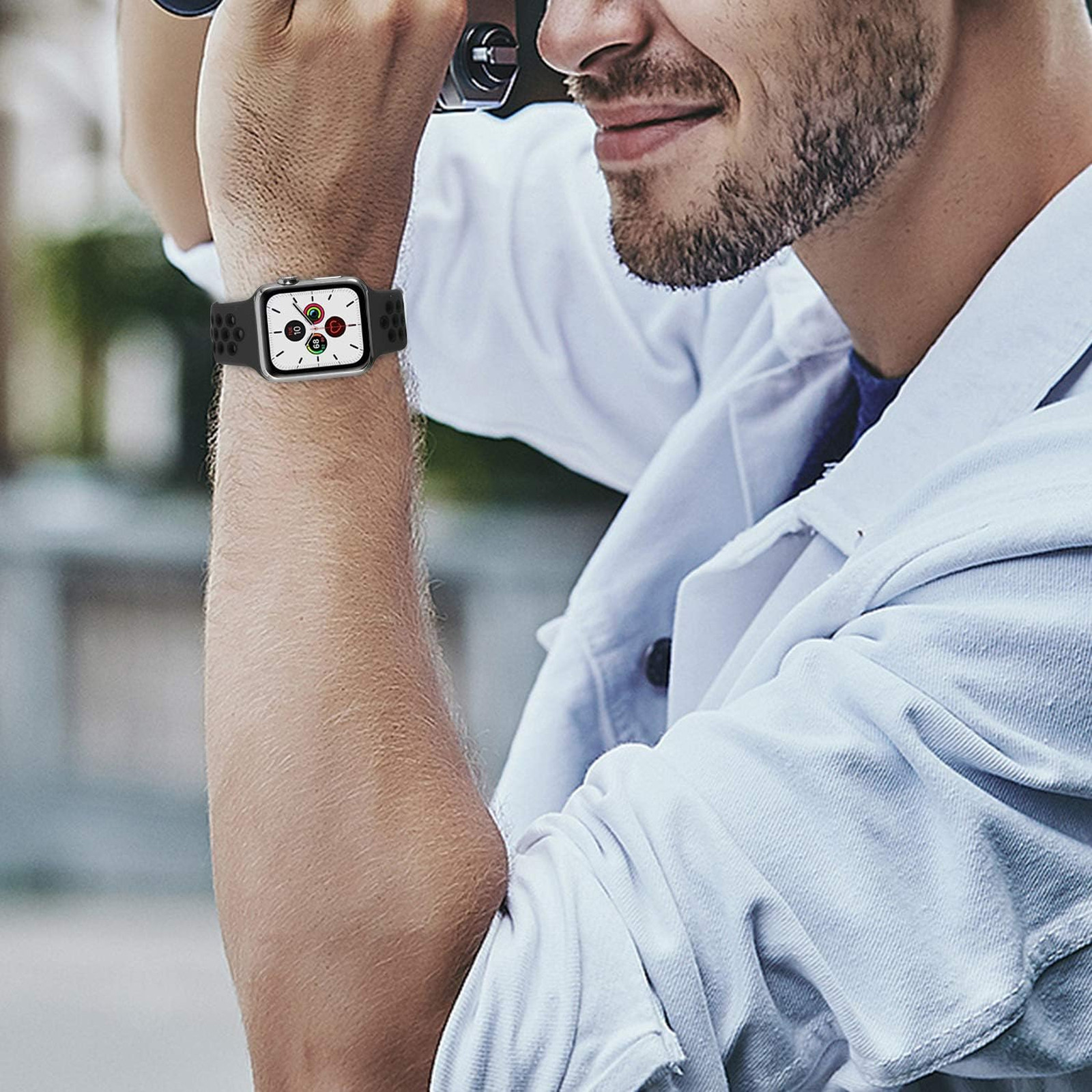 Silicone Sport Band Compatible with Apple Watch 38mm 40mm 41mm 42mm 44mm 45mm