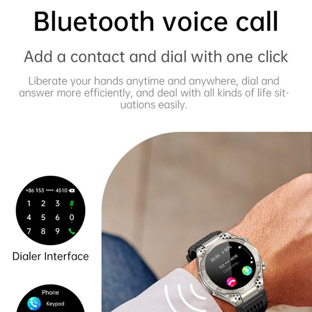 2026 Military Smart Watch For Men Bluetooth Call Rugged Tactical Fitness Tracker