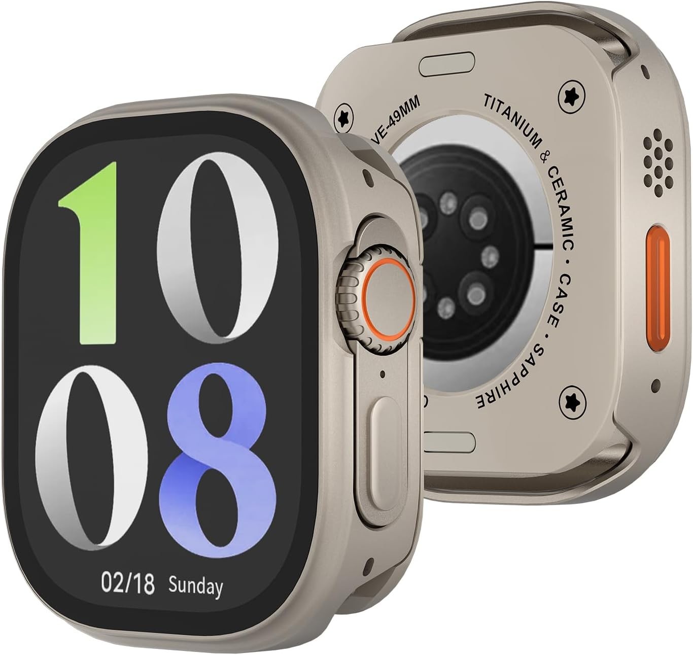 3 in 1 Metal Case for Apple Watch Ultra 49mm, Aluminum Alloy, Shockproof Bumper