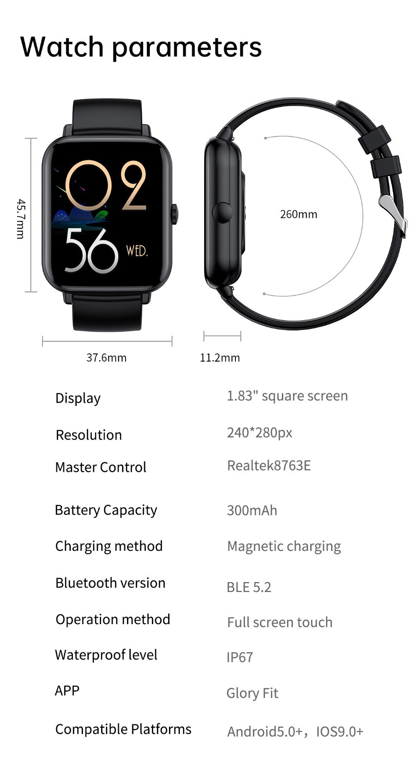 Medicoswatch A8 1.83inch Screen Body Temperature Bluetooth Calling Smartwatch