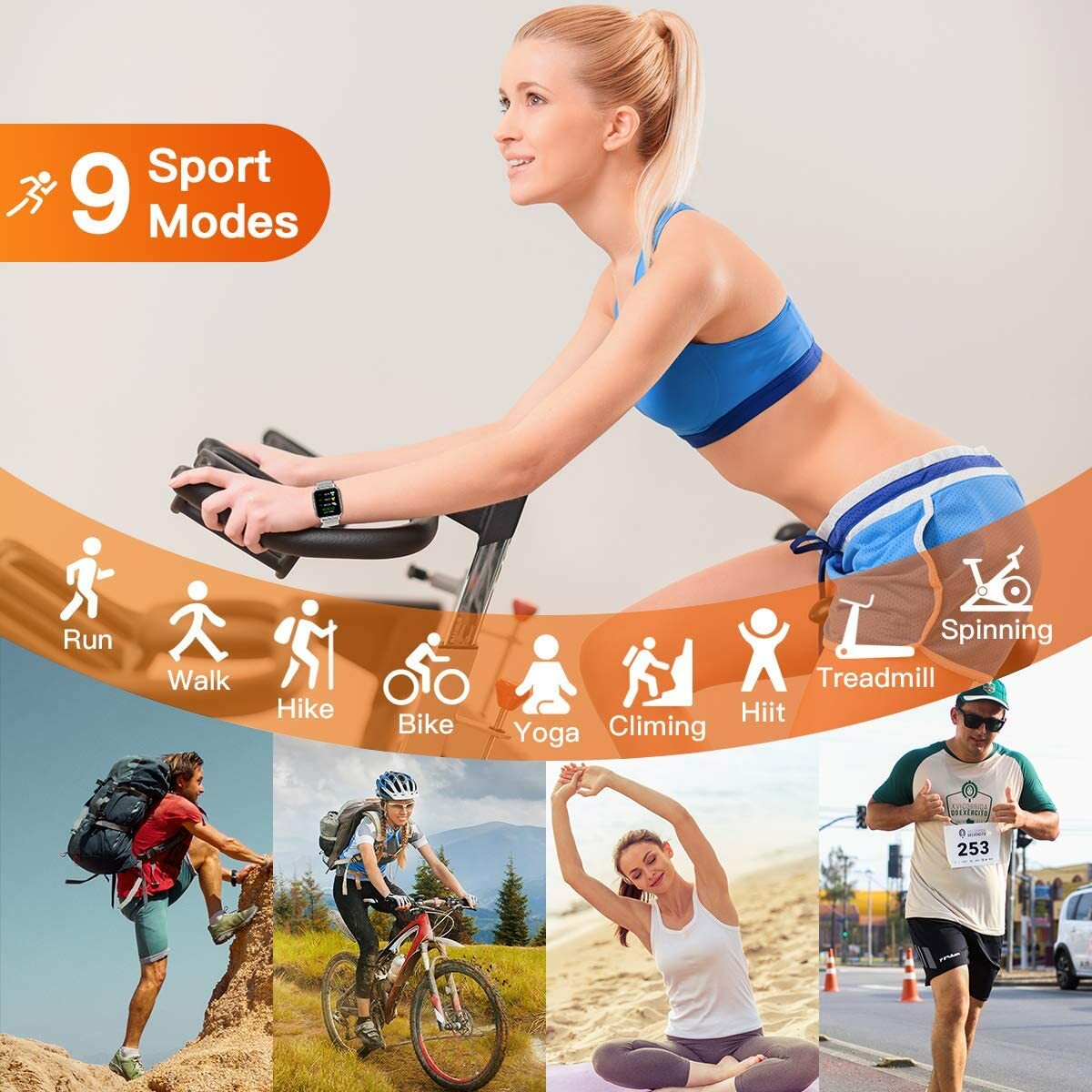 Waterproof Smart Watch Bracelet for Health Fitness Heart Rate BP Sports Gift