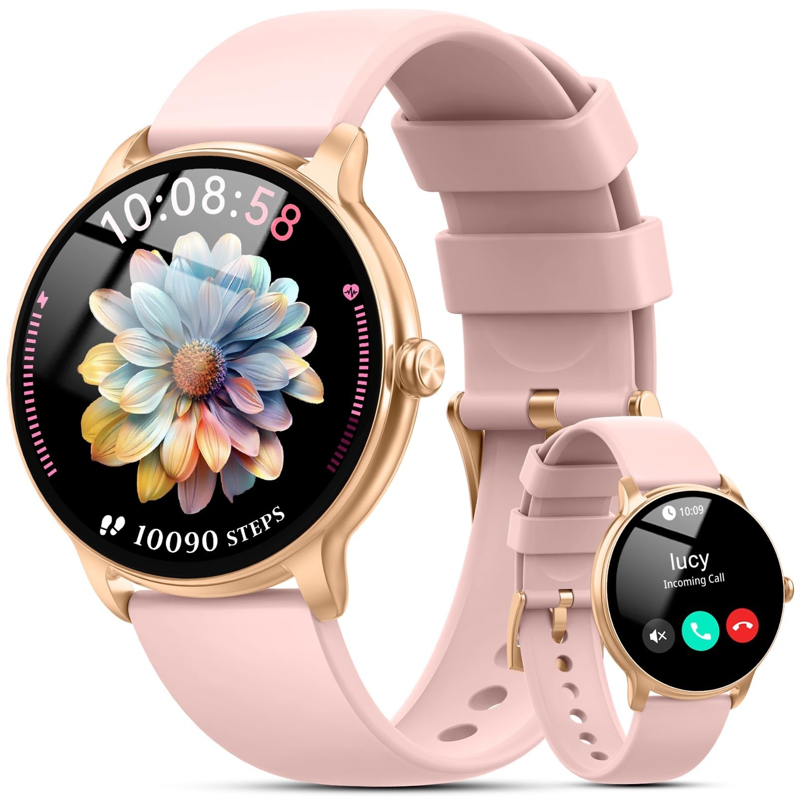 Lightweight Smart Watch for Women, 1.32” AMOLED, Fitness Tracker, Calls, IP68 W
