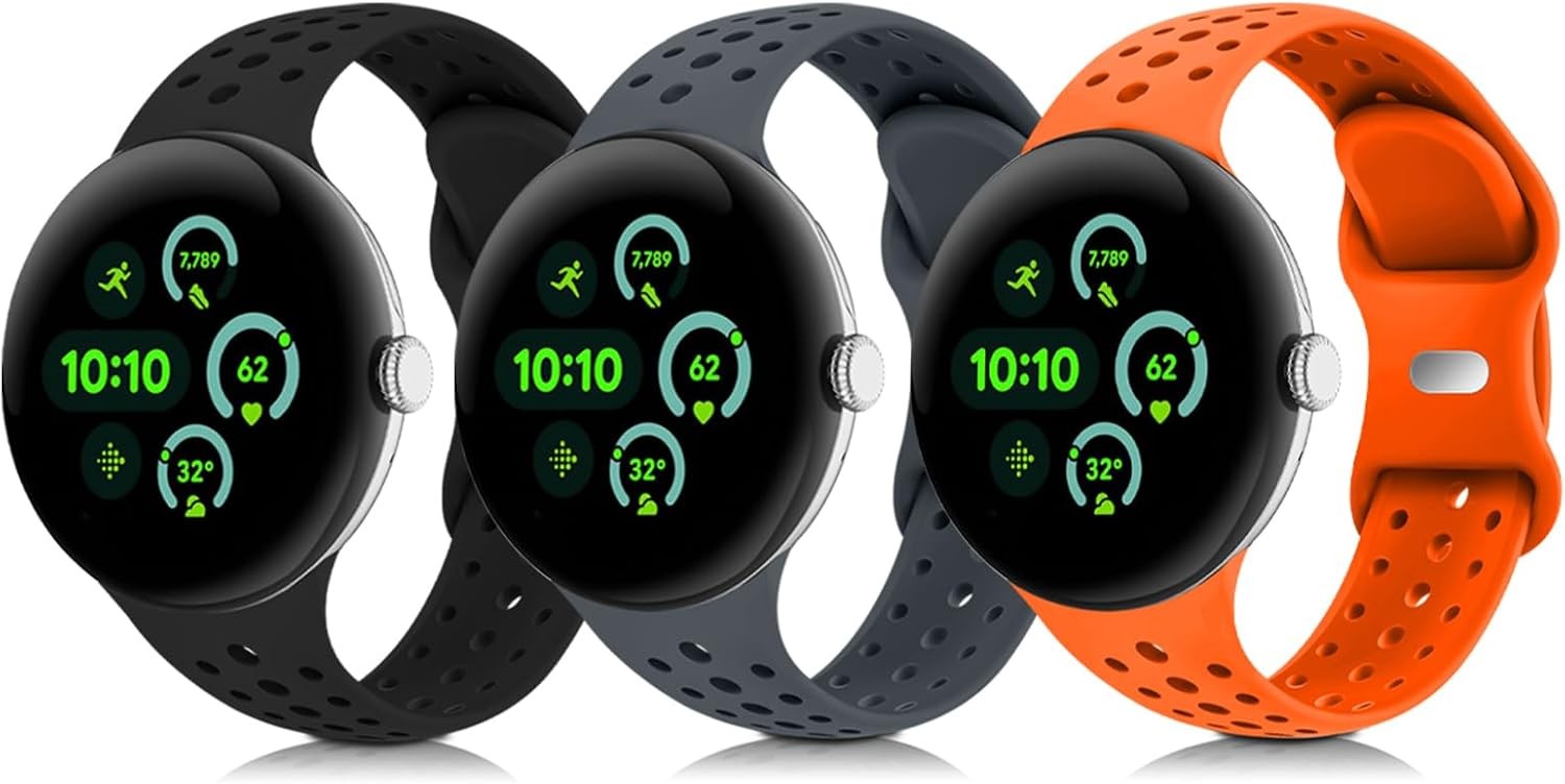Breathable Soft Silicone Wristband for Google Pixel Watch 41mm 45mm, Replacement