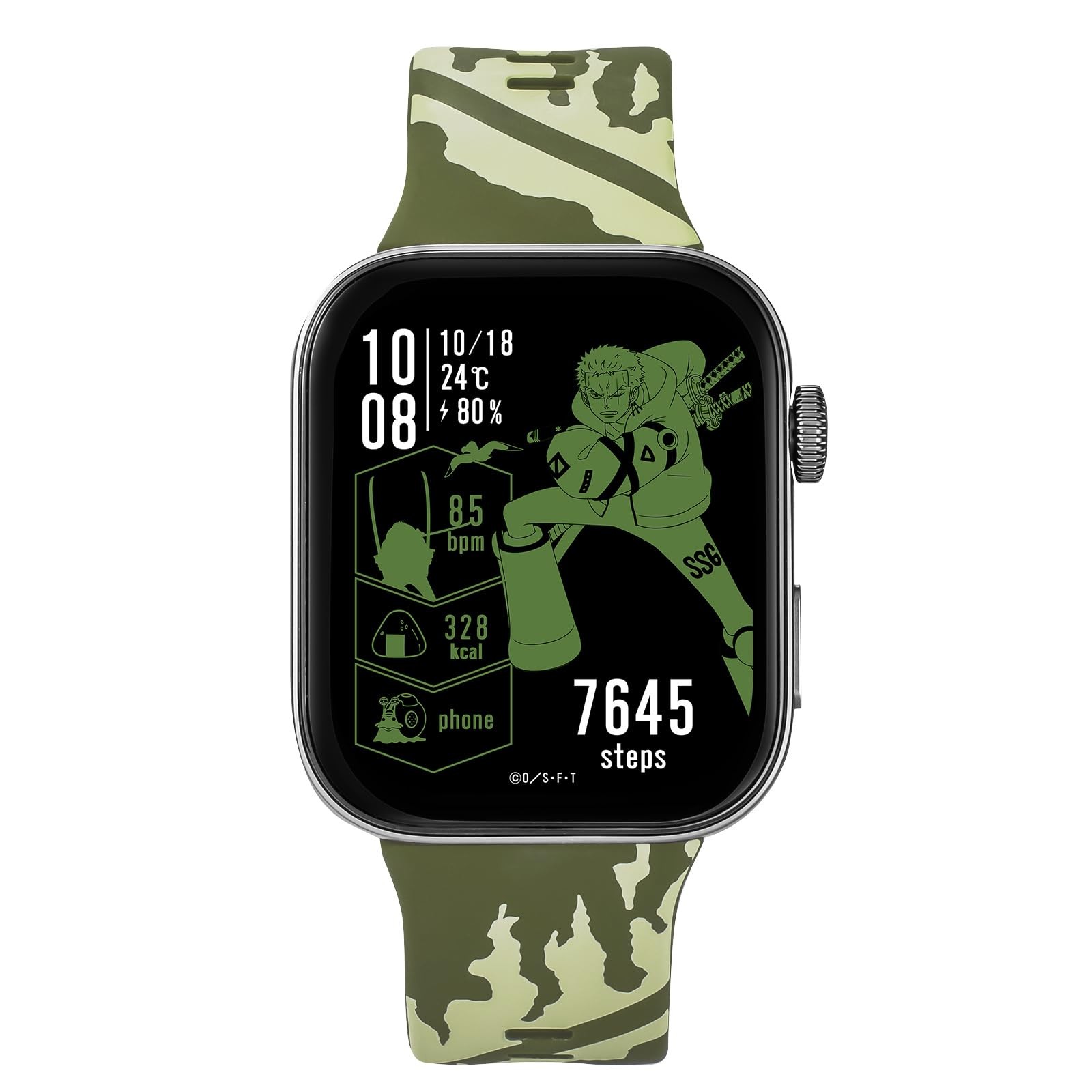 One Piece Zoro Smartwatch AMOLED Green Dial HUC-OP-FT3-Z Garrack 5ATM Watch