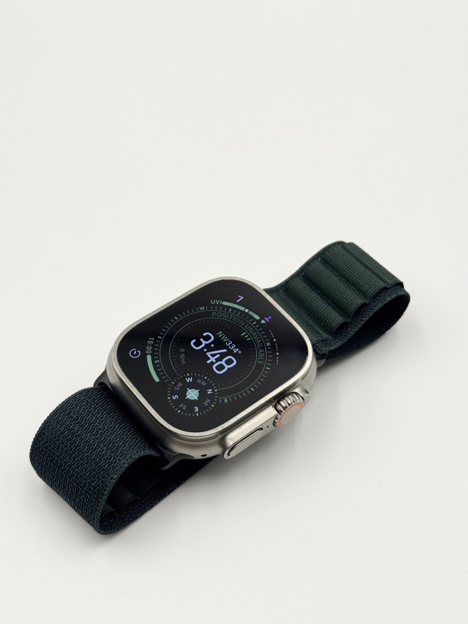Apple Watch Ultra 49mm Cellular Titanium Case Green Alpine Loop Band | READ