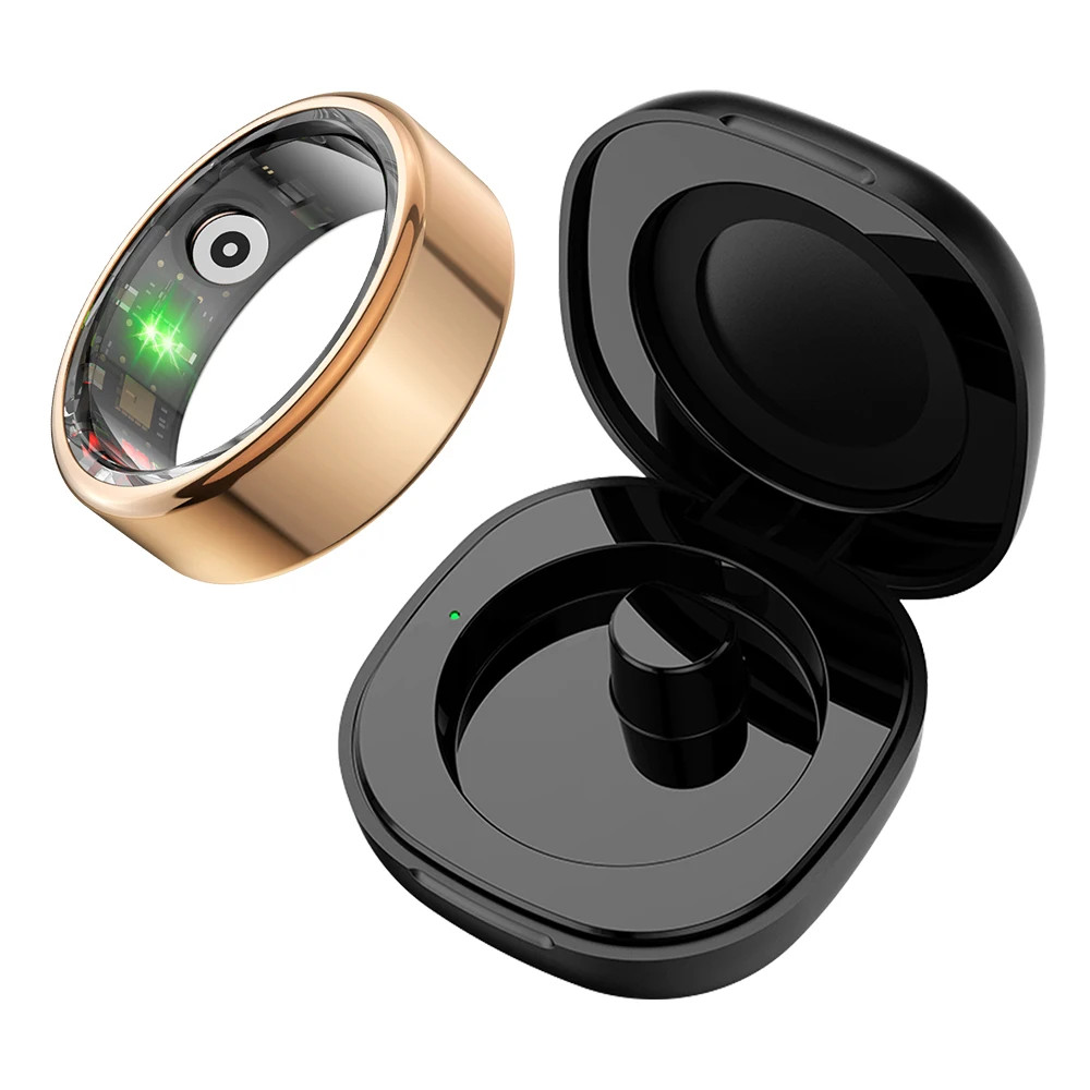 Smart Ring R02 with Charging Case – 39 Days Battery, Health Monitor, Waterproof