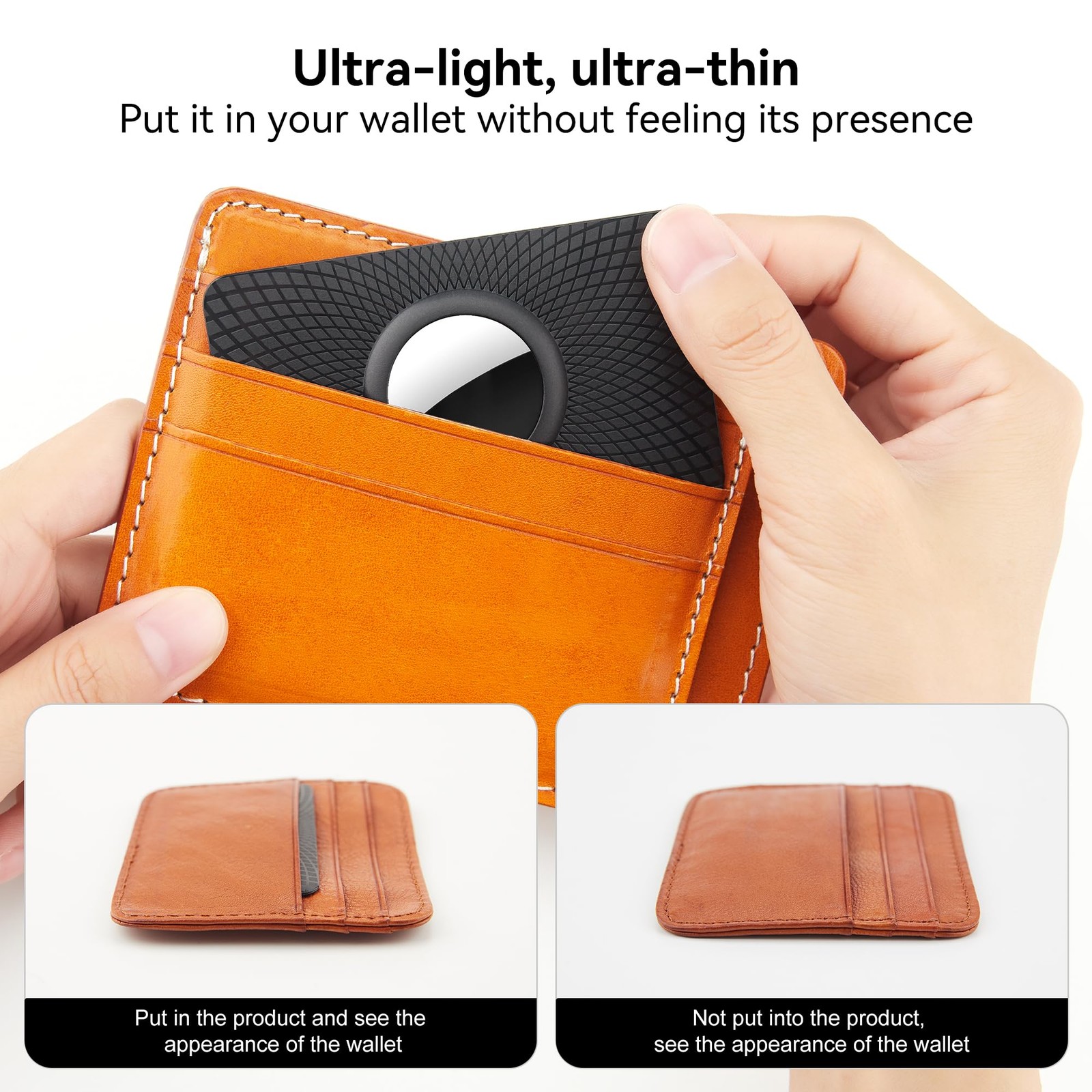 Compatible with Apple AirTag 1st & 2nd Generation, Ultra Thin AirTag Wallet H…