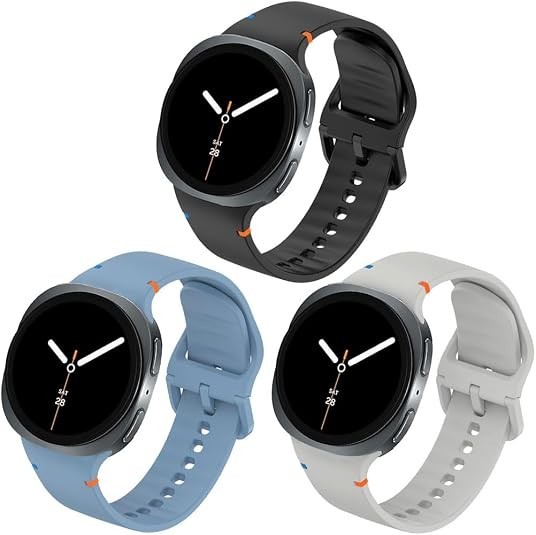 3 Pack Soft Silicone Straps Compatible with Samsung Galaxy Watch 8 40mm 44mm