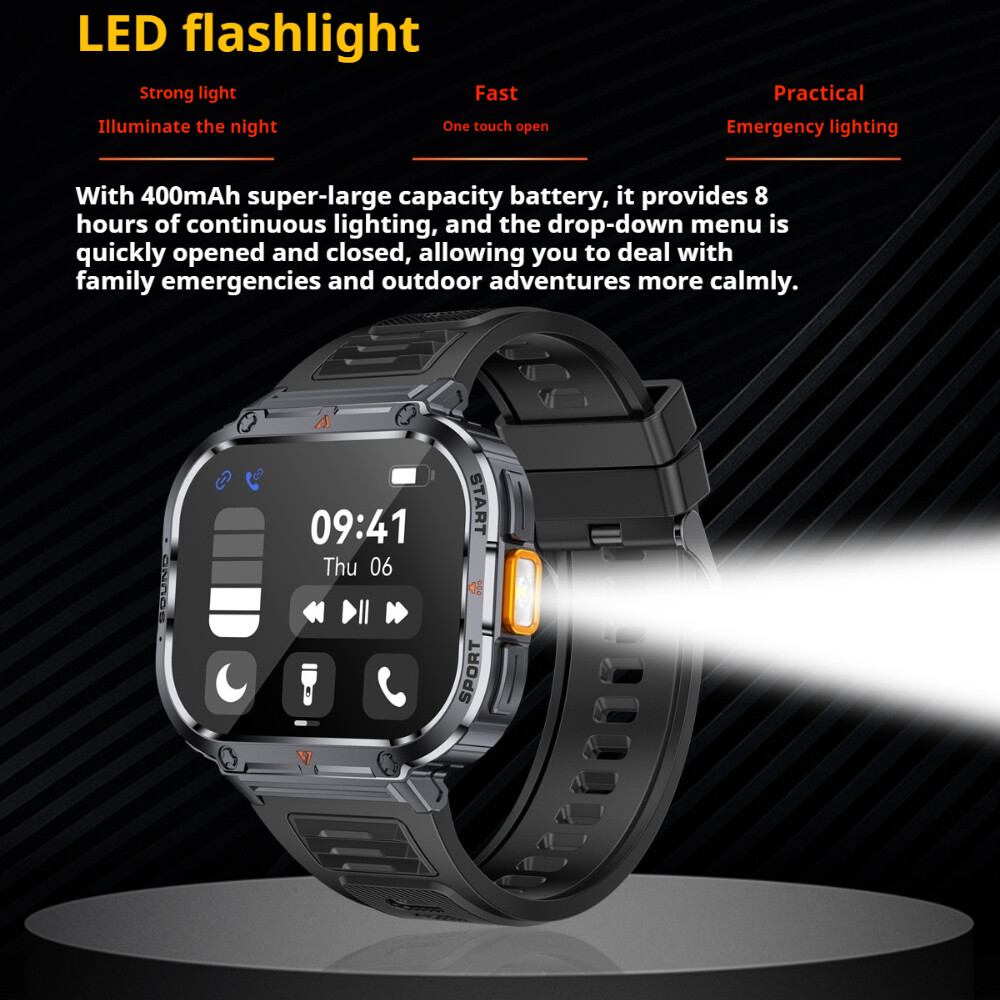 2.0″Military Smart Watch Men (Call Receive/Dial) Rugged Tactical Fitness Tracker
