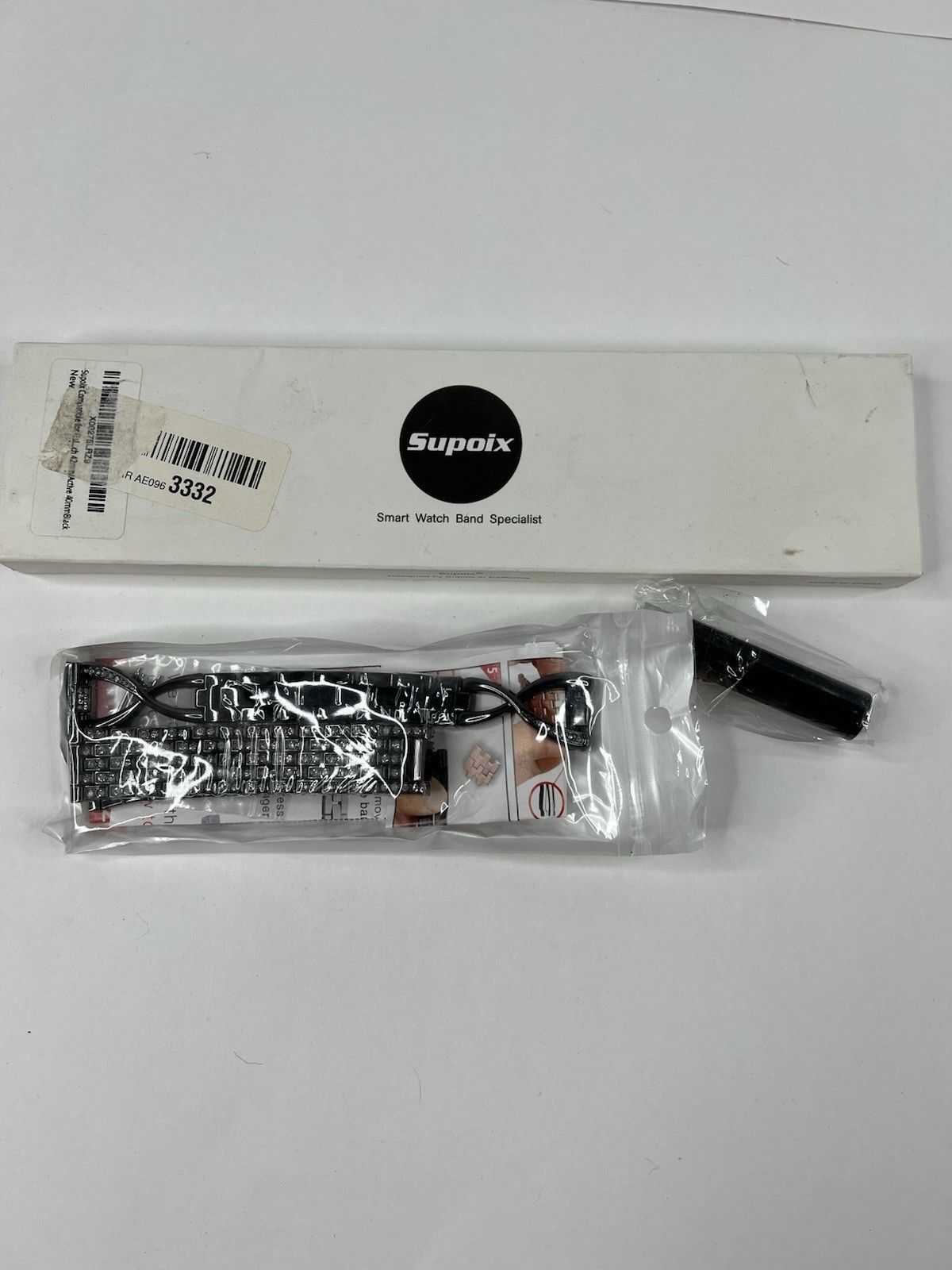 Supoix Smart Watch Band Rhinestone Specialist Black/Silver