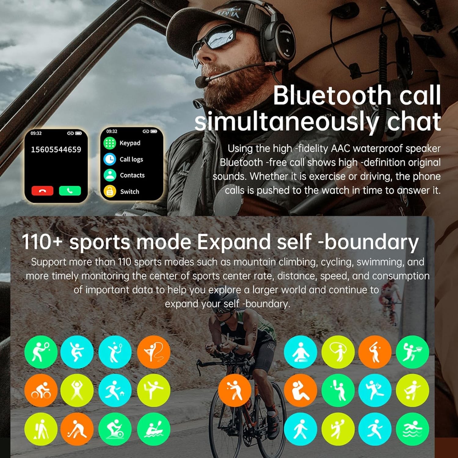 C20 Green Rugged Sports Smart Watch – For Hiking/Running