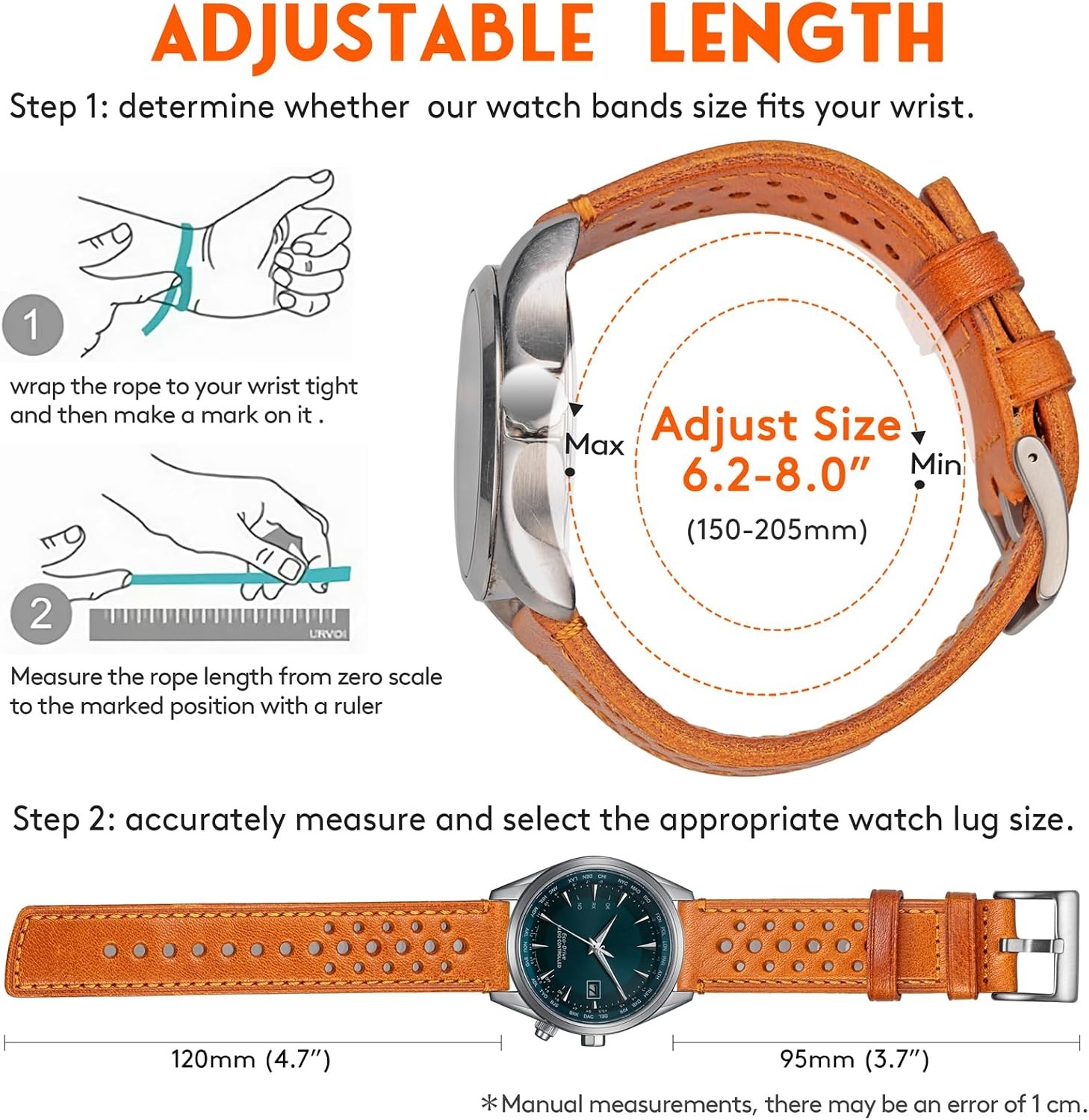 Genuine Perforated Leather Watch Band for Vivoactive 3/4/5/6 20mm 22mm Quick Rel