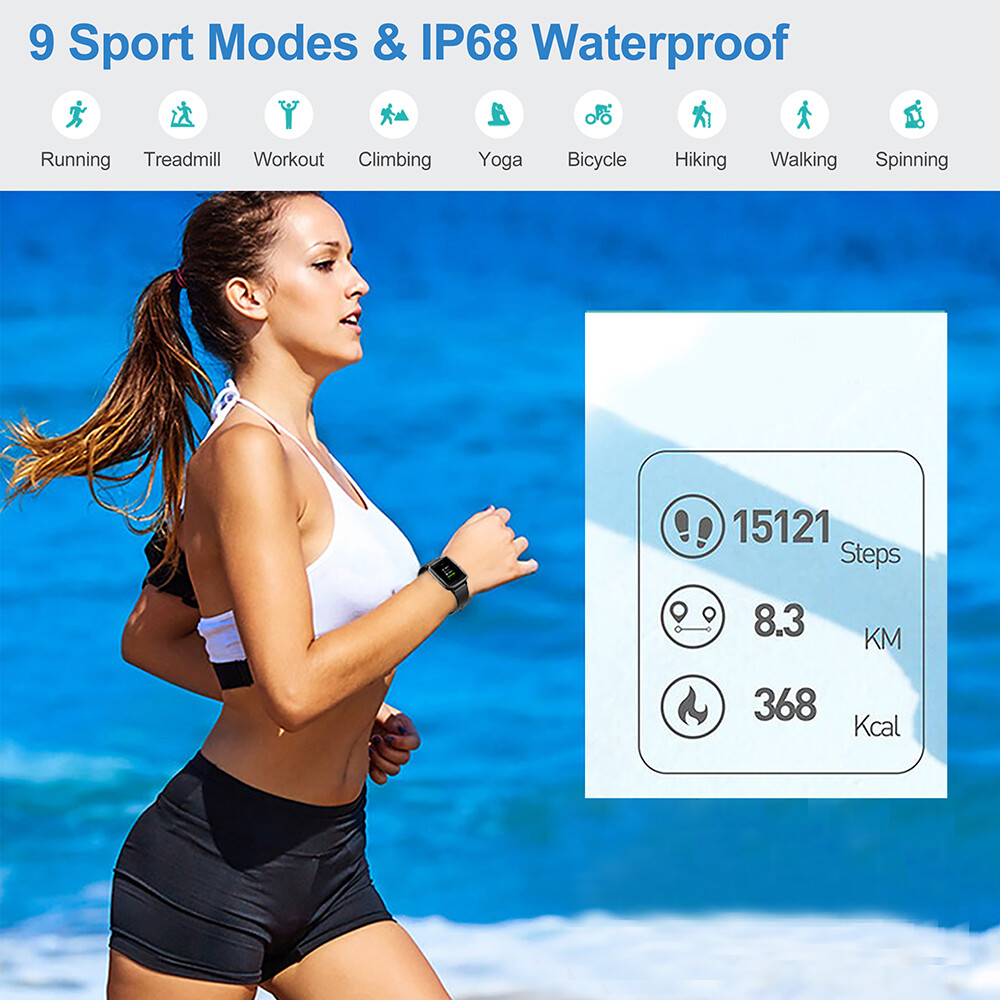 Smart Watch for iOS Android Heart Rate Monitor Sleep Step Tracker