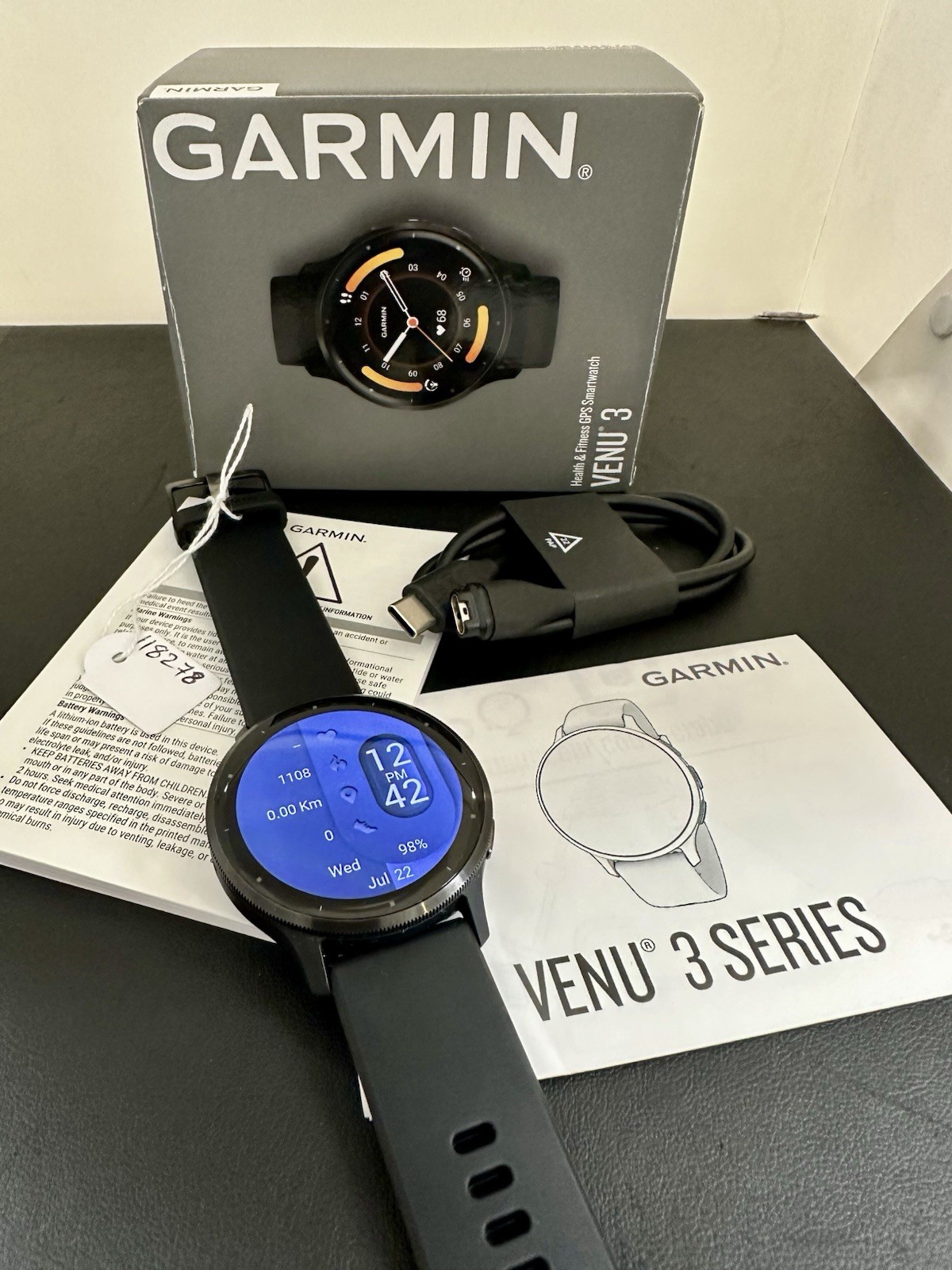 Garmin Venu 3 45mm Black GPS Bluetooth Smartwatch 8GB Android iOS