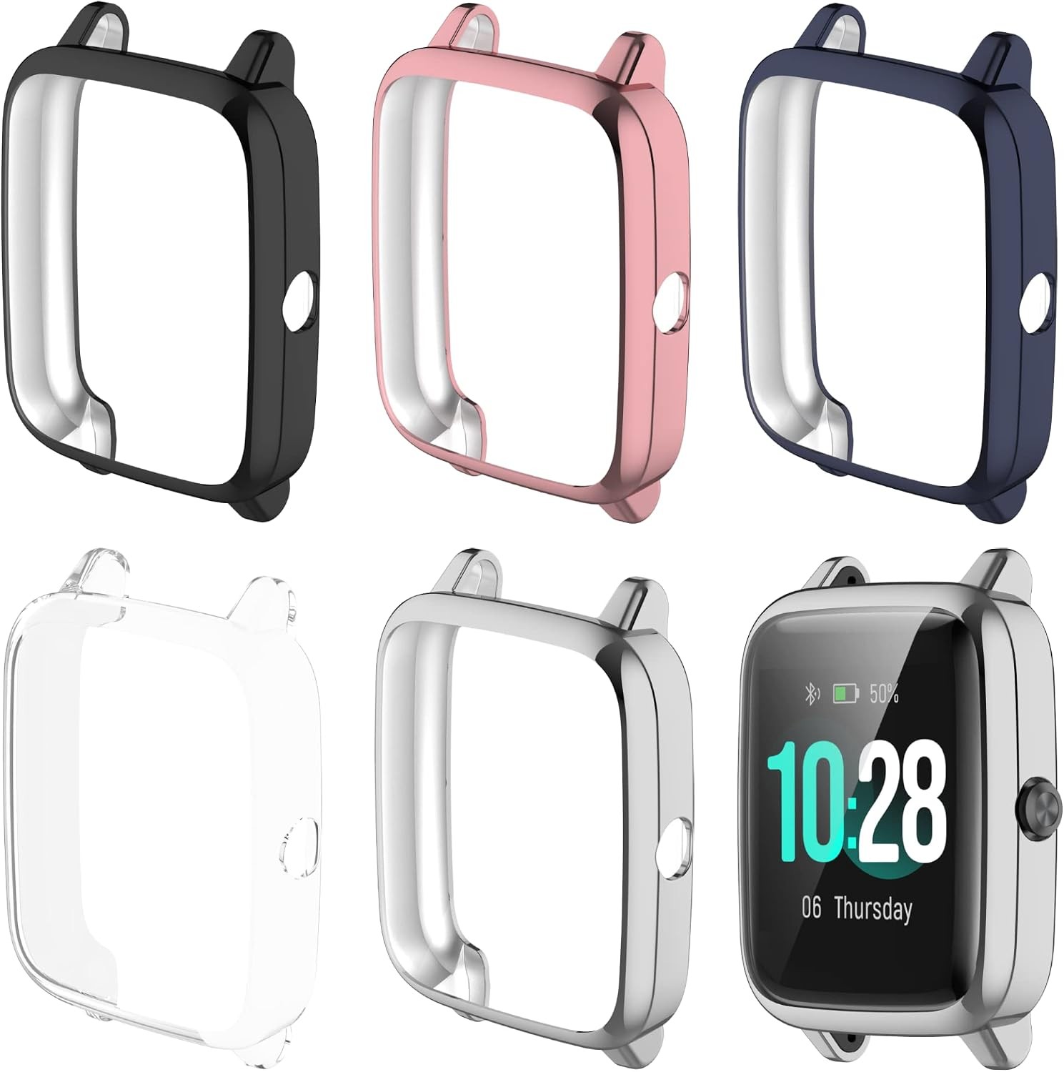 5-Pack Soft TPU Bumper Case for Willful ID205L Smart Watch All-Around Protection