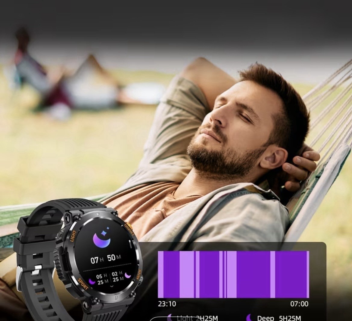 Men’s Smartwatch – Fitness, AI Voice, Call, Sleep Tracker, Android/iOS