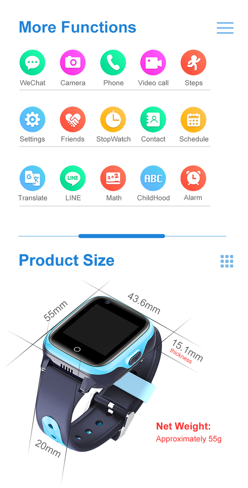 Kids Smart Watch Voice Call SOS Children Smartwatch GPS Tracker for Boys Girls