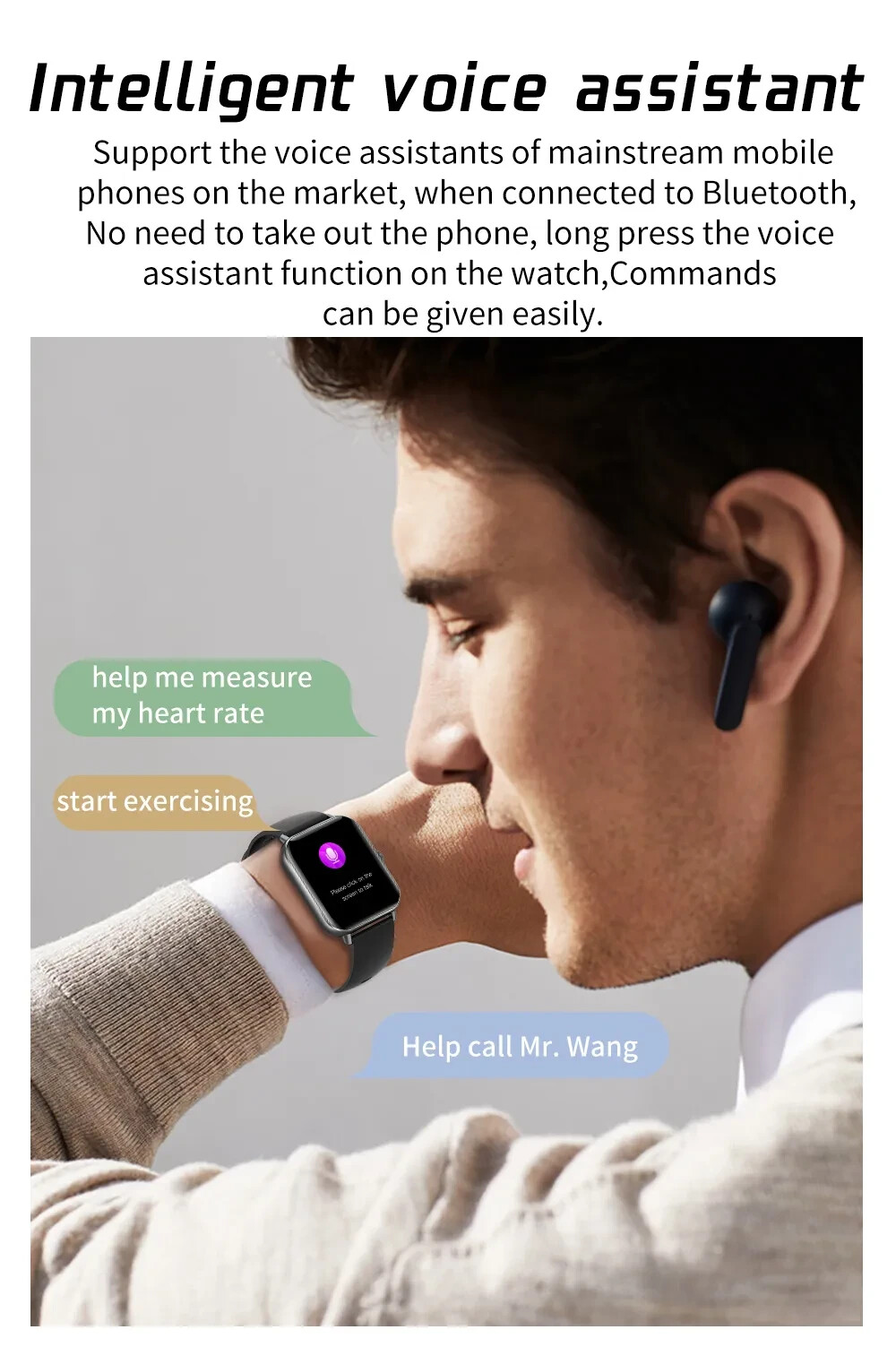 2022 New BT Answer Call Smart Watch Men Full Touch Dial Call Fitness Tracker IP6