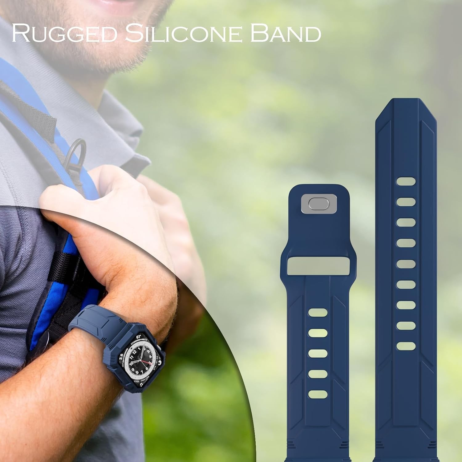 Shockproof Bumper Case for Apple Watch 38mm 40mm 41mm Rugged Silicone Sport Band