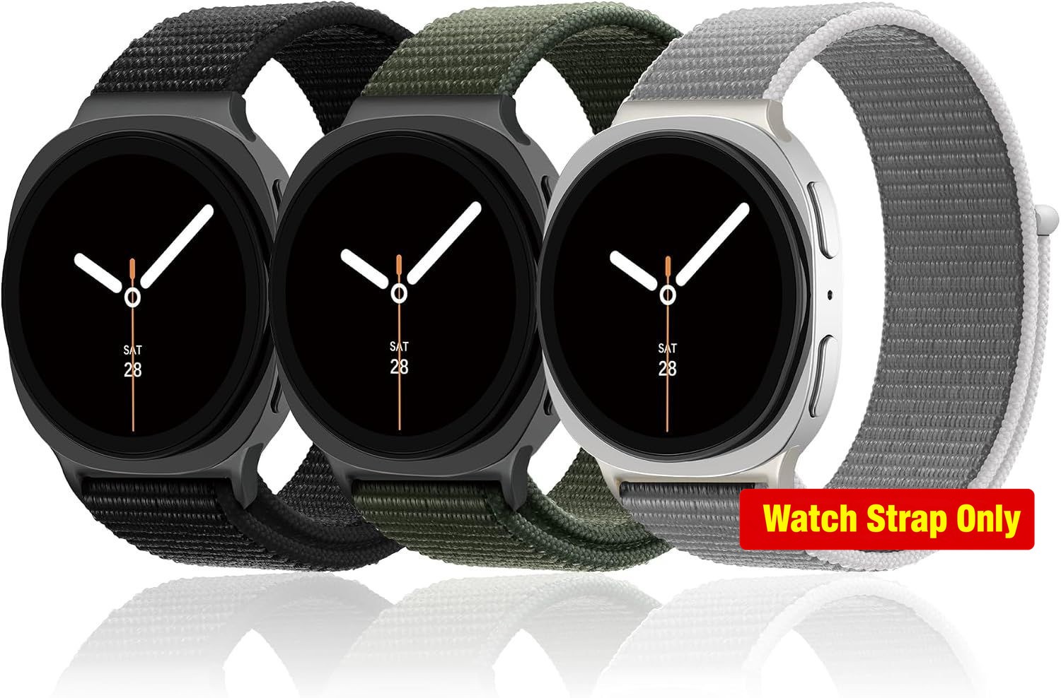 3 Pack Nylon Strap Compatible with Galaxy Watch 8 40mm 44mm