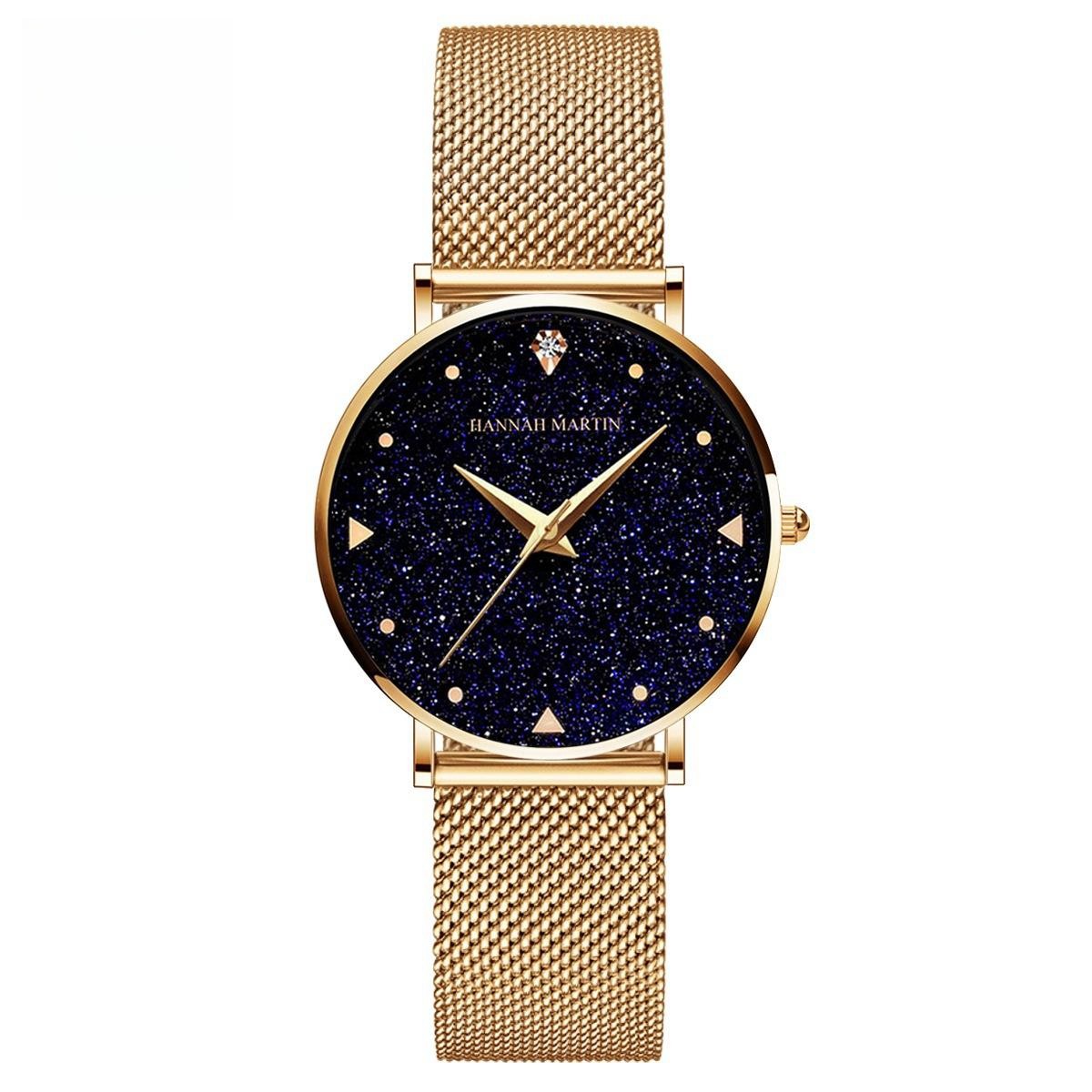 Japan Quartz Movement Stainless Steel Mesh Band Watch Waterproofing For Women