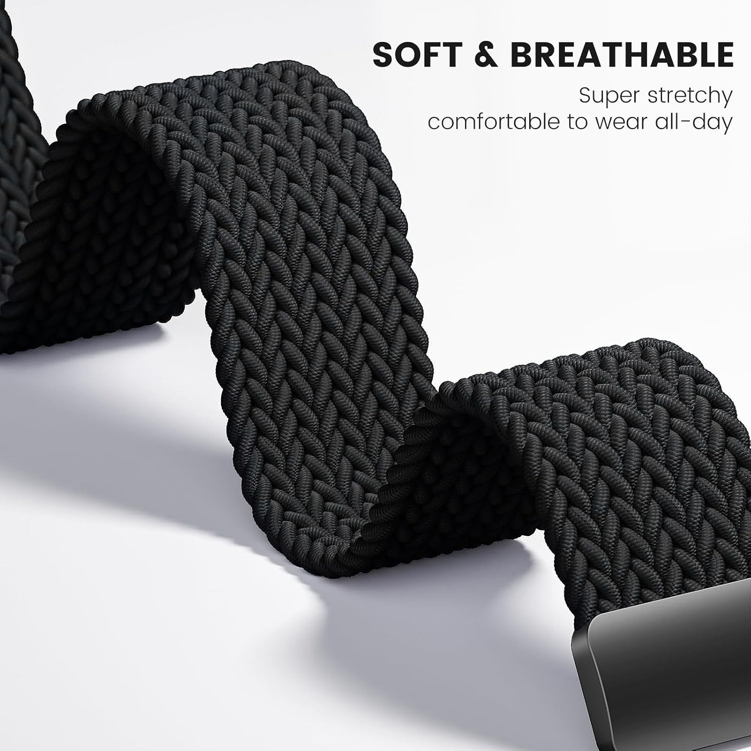 Braided Elastic Band for Samsung Galaxy Watch 8 40mm 44mm – Stretchy Wrist Strap
