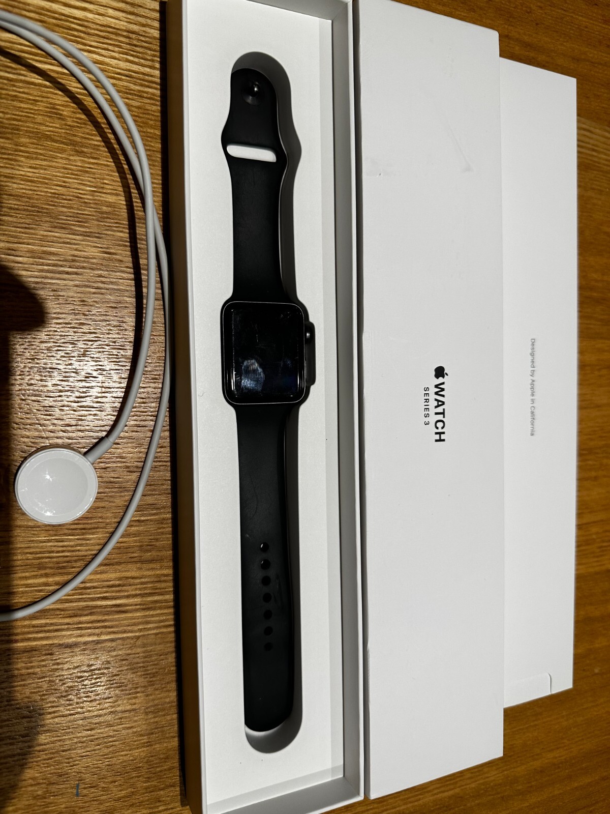 Apple Watch Series 3 42mm Space Gray Aluminum Case with Black Sport Band GPS