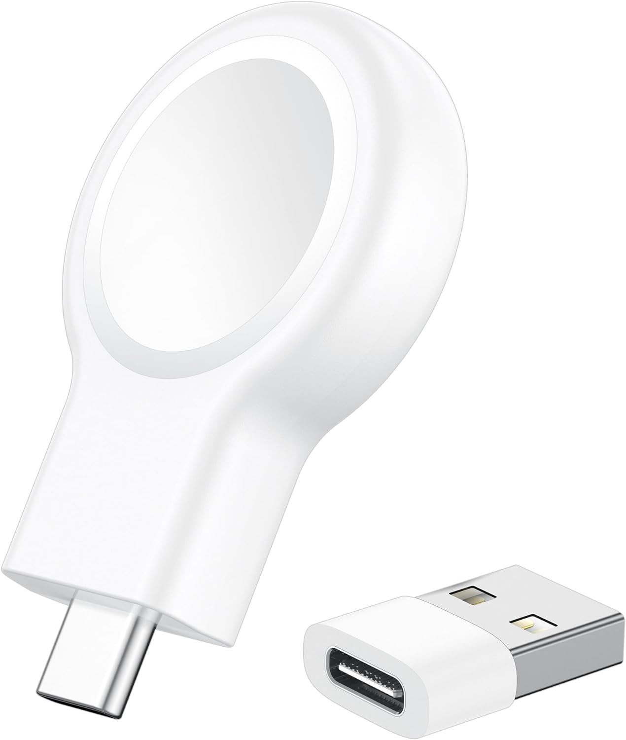 Magnetic Portable Apple Watch Charger, Fast Wireless Charging USB C & A for iWat