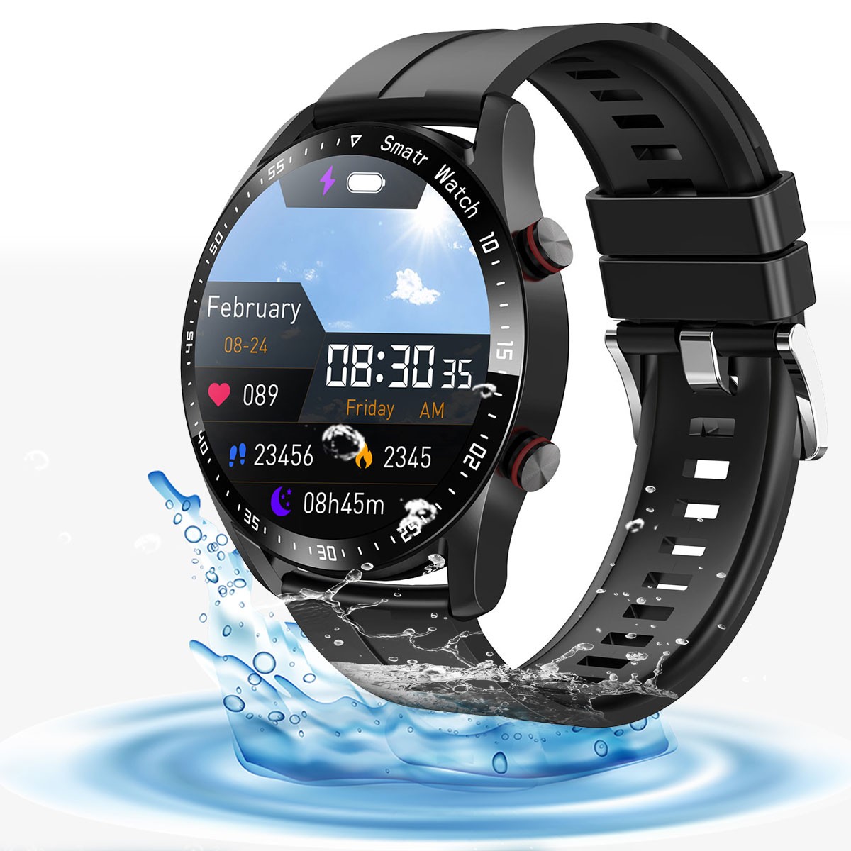 Bluetooth Talking Smart Watch Waterproof HD Touch Screen For Android IOS System