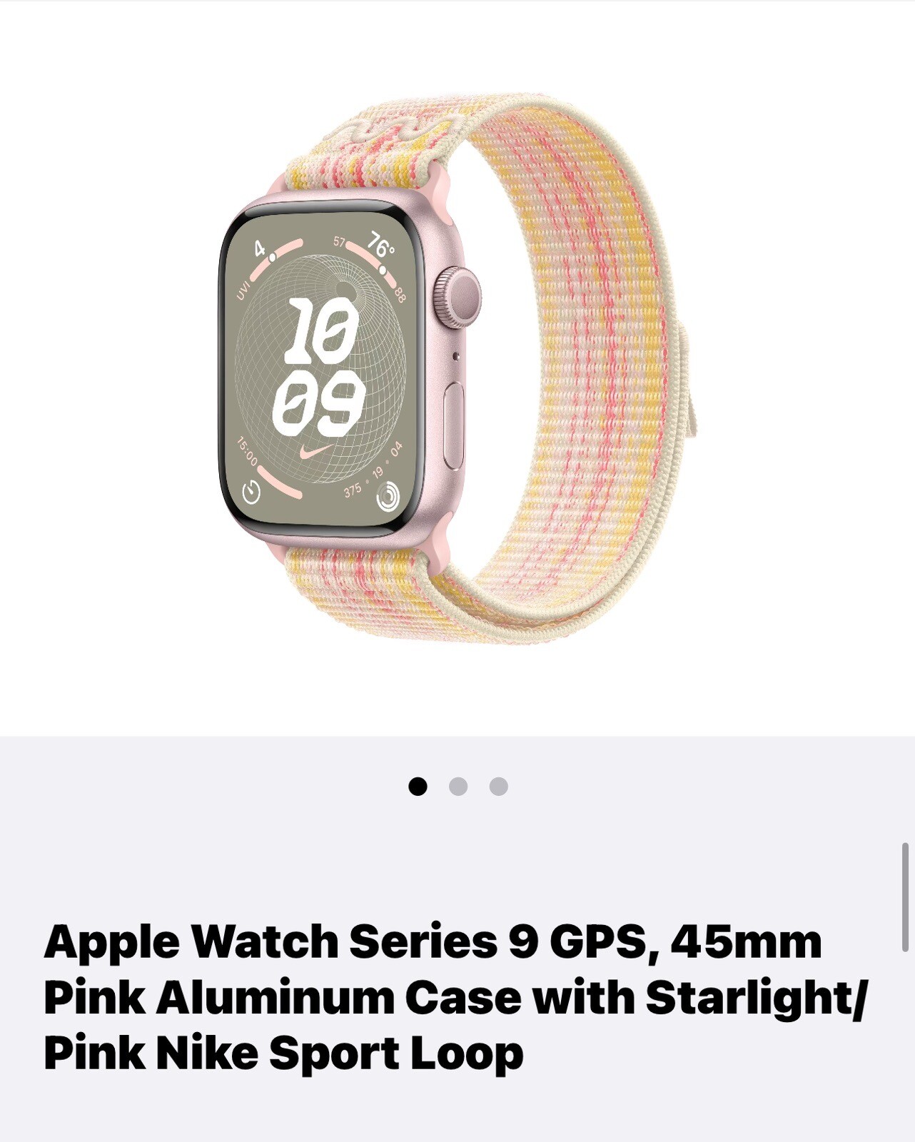 Apple Watch Series 9 45mm Aluminum with Sport Band – Navy And Nike Pink (GPS)