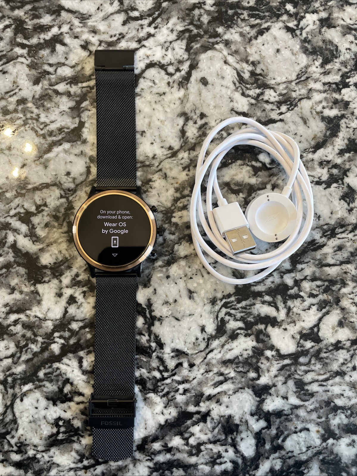 Fossil Stainless Steel Touchscreen Smartwatch, DW10F1 Steel Black Band Open Box