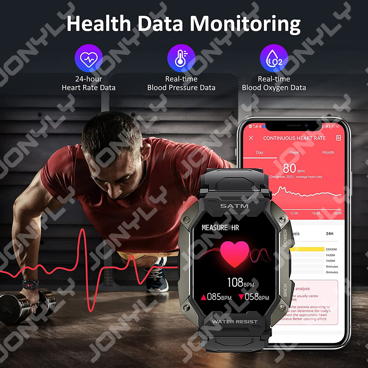 LIGE Smart Watch Fitness Tracker Heart Rate Monitor Waterproof Sports Watch US.