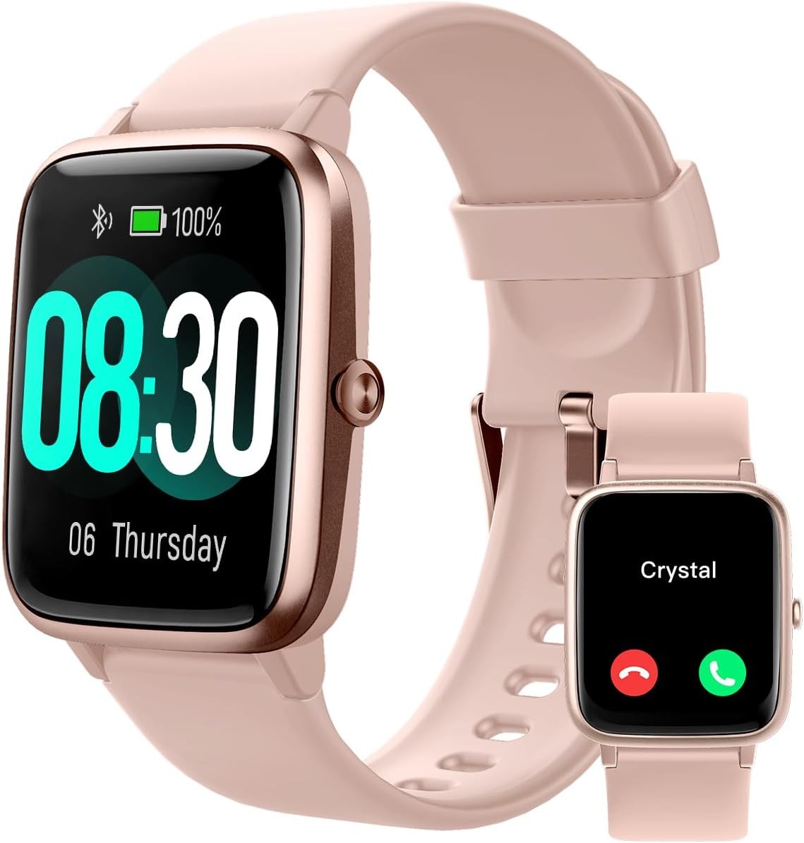 GRV 1.8 Inch Smartwatch for Women Answer Call Pink