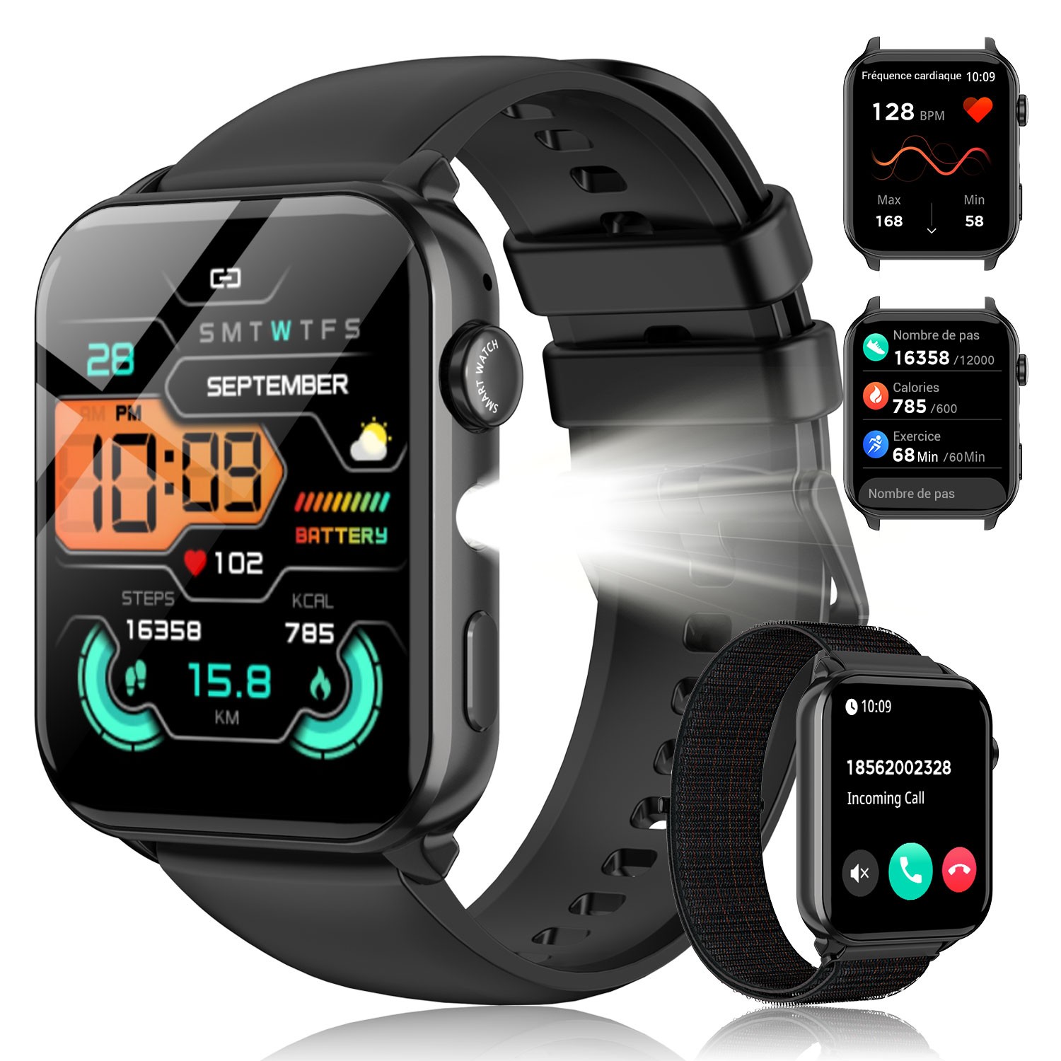 Medical Fitness Smart Watch Heart Rate Sleep Monitor Water-Resistant Bluetooth