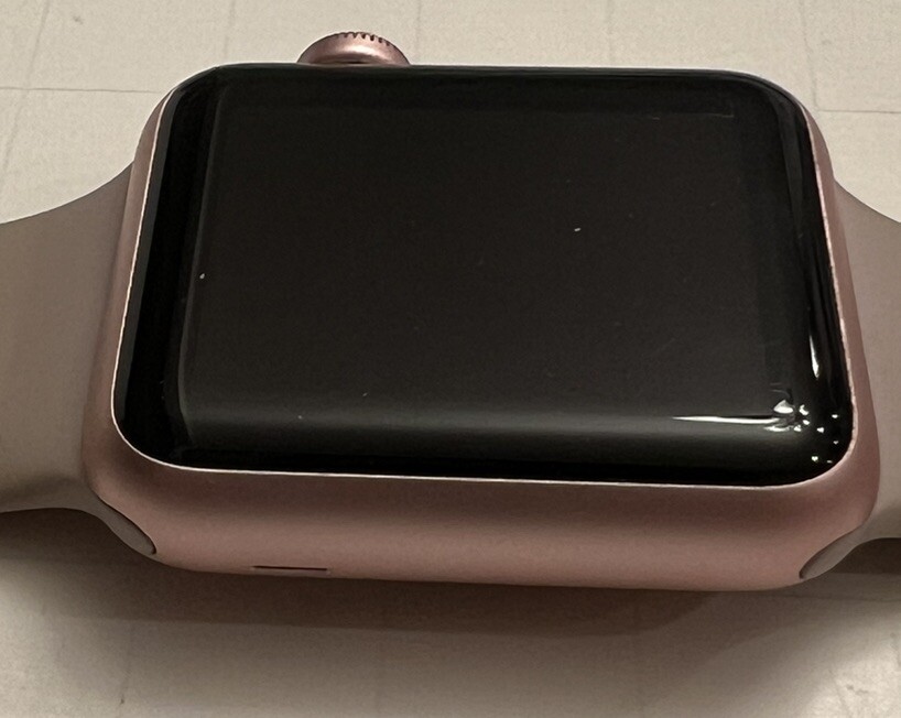 Apple Watch Sport 1st Gen Rose Gold 38mm Case 7000 Series w/ Lavender Sport Band