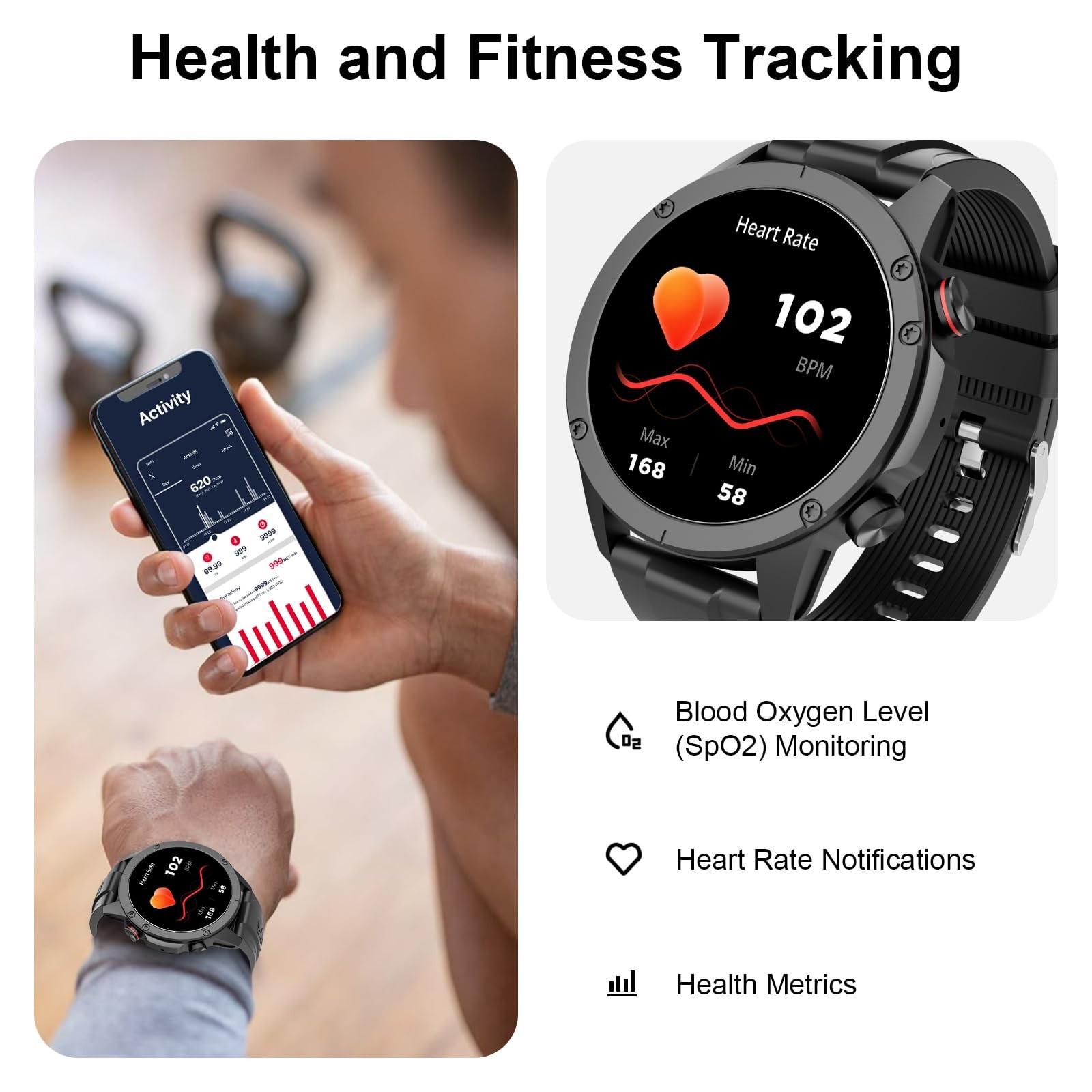 Fila Smart Watch Men Women 1.43″ AMOLED Fitness Tracker Heart Rate/Sleep 130+ Sp