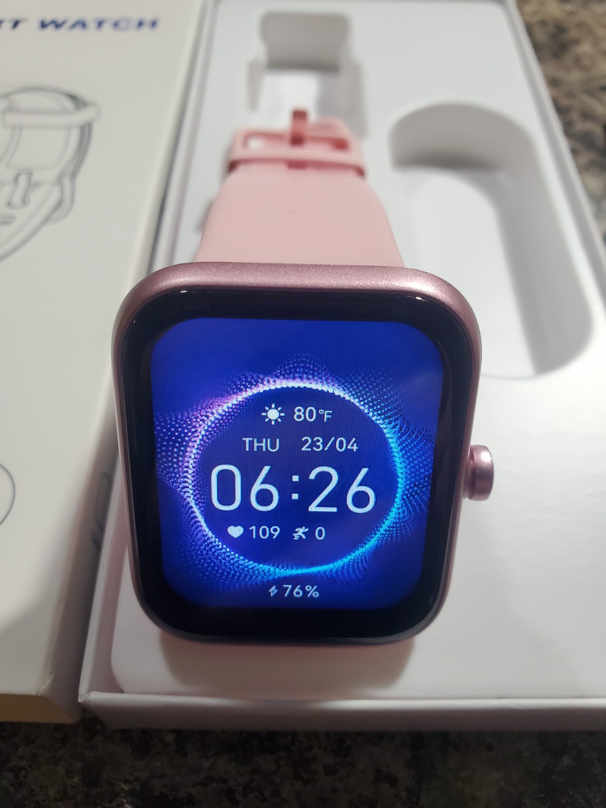 Very Fit IDW25 Smartwatch 1.83″ Screen with Alexa Built-In – Pink – New