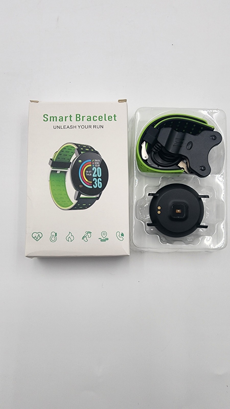 This round smart watch fitness tracker is designed for daily activity tracking a