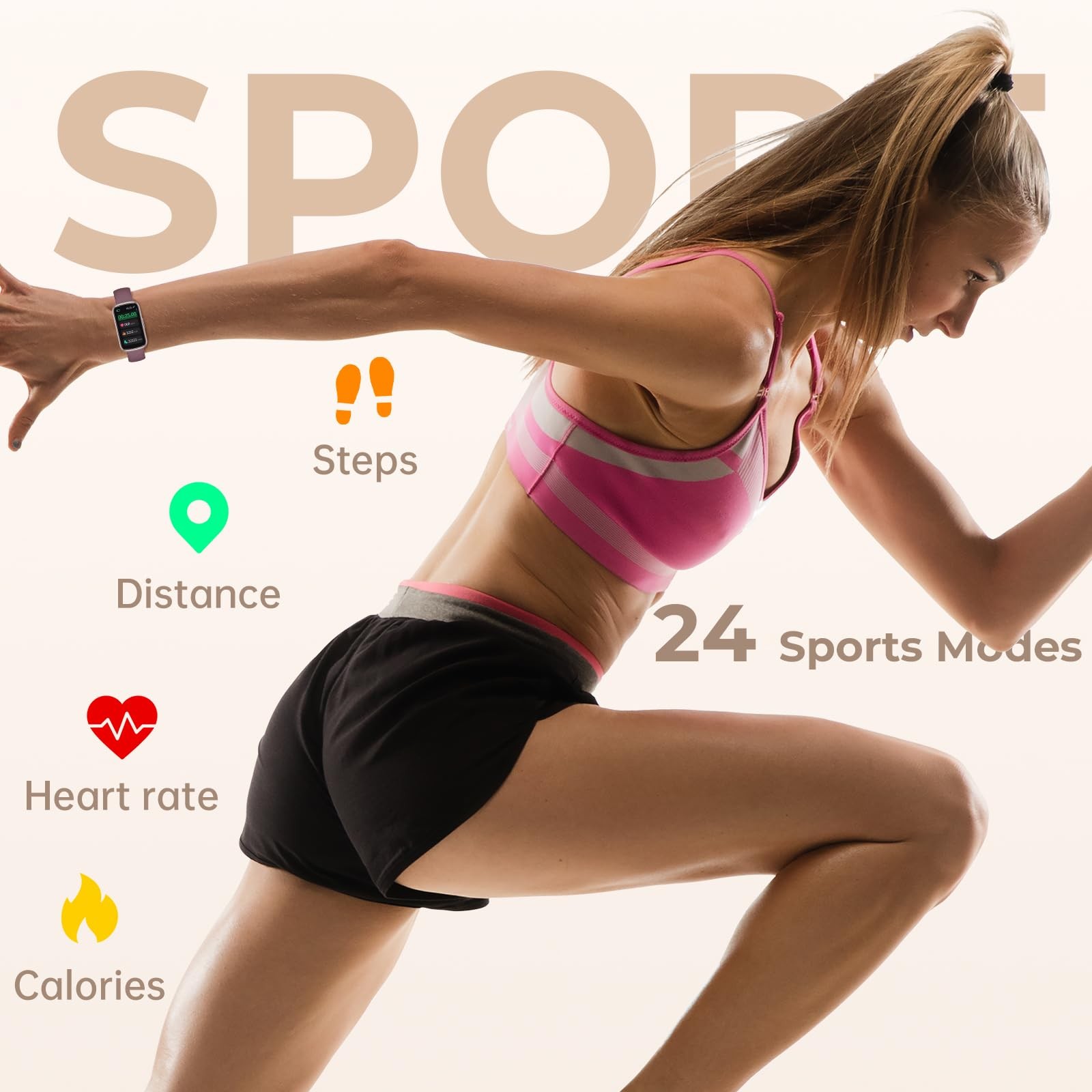 Fitness Tracker with 24/7 Heart Rate, , Sleep Tracker, Pedometer, 3 Colorful …