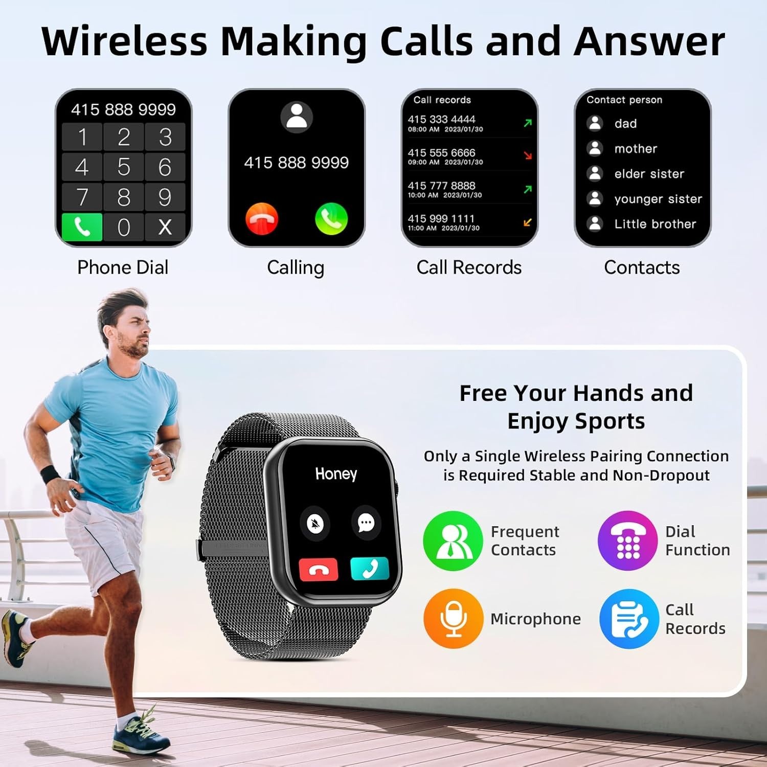Women’s Smart Watch Bluetooth SmartWatch For Apple iPhone iOS and Android