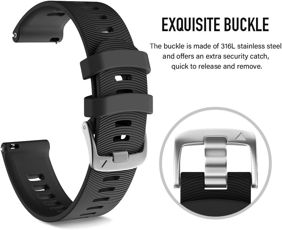 Case For Garmin Forerunner 645, 245, Vivoactive 3 Music, Vívomove HR 20mm Silico