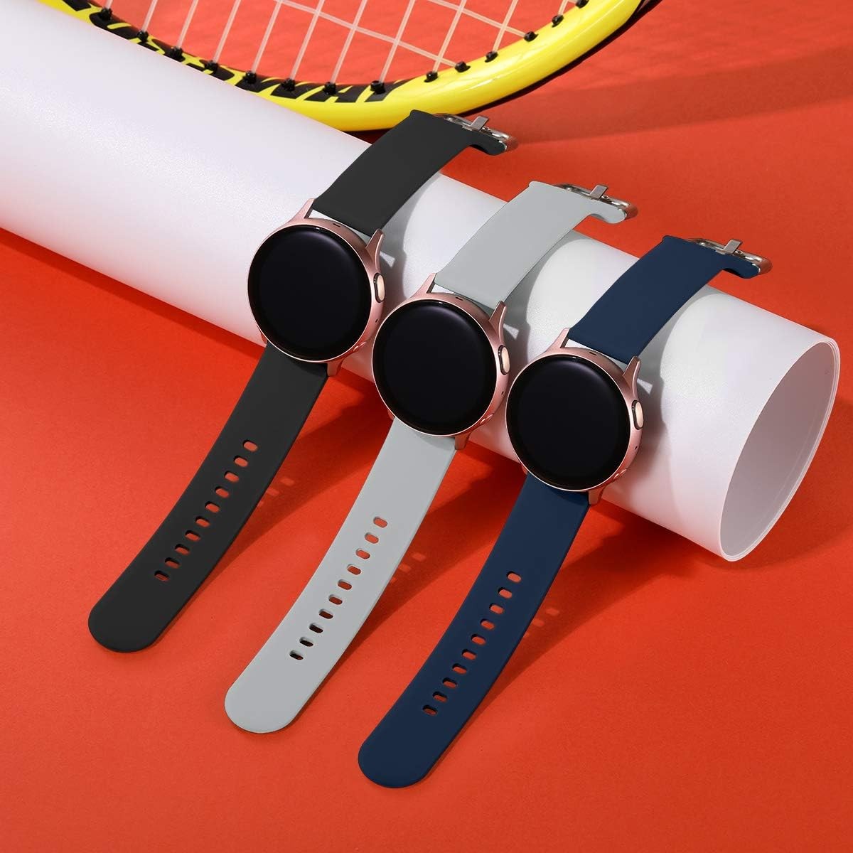 Large 3 Pack of Soft Silicone Sport Bands for Samsung Galaxy Watch 40mm 44mm