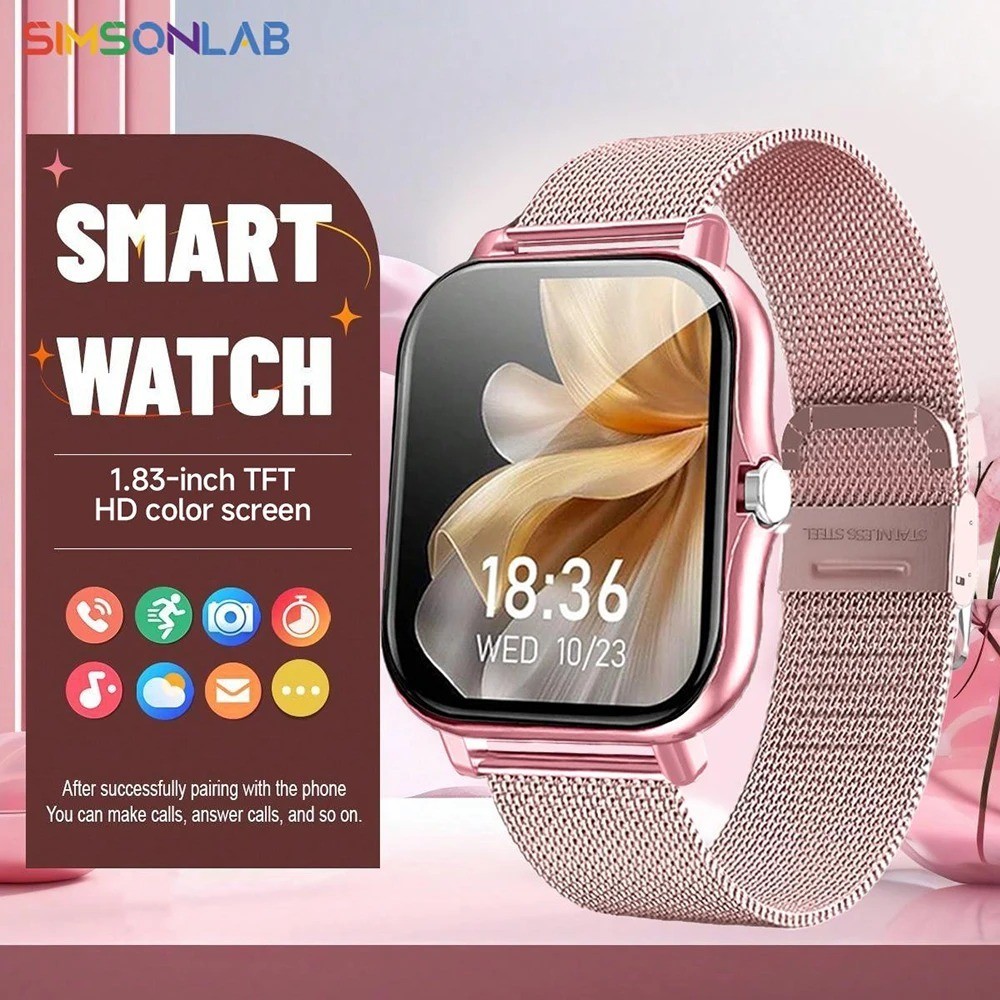 New Smartwatch BT Call Health&Sleep Monitor 1.83”HD Screen Unisex Smart Watch