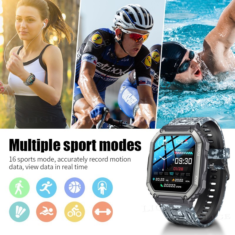 🔥Military Smart Watch for Men(Call Receive/Dial)Rugged Tactical Fitness Tracker