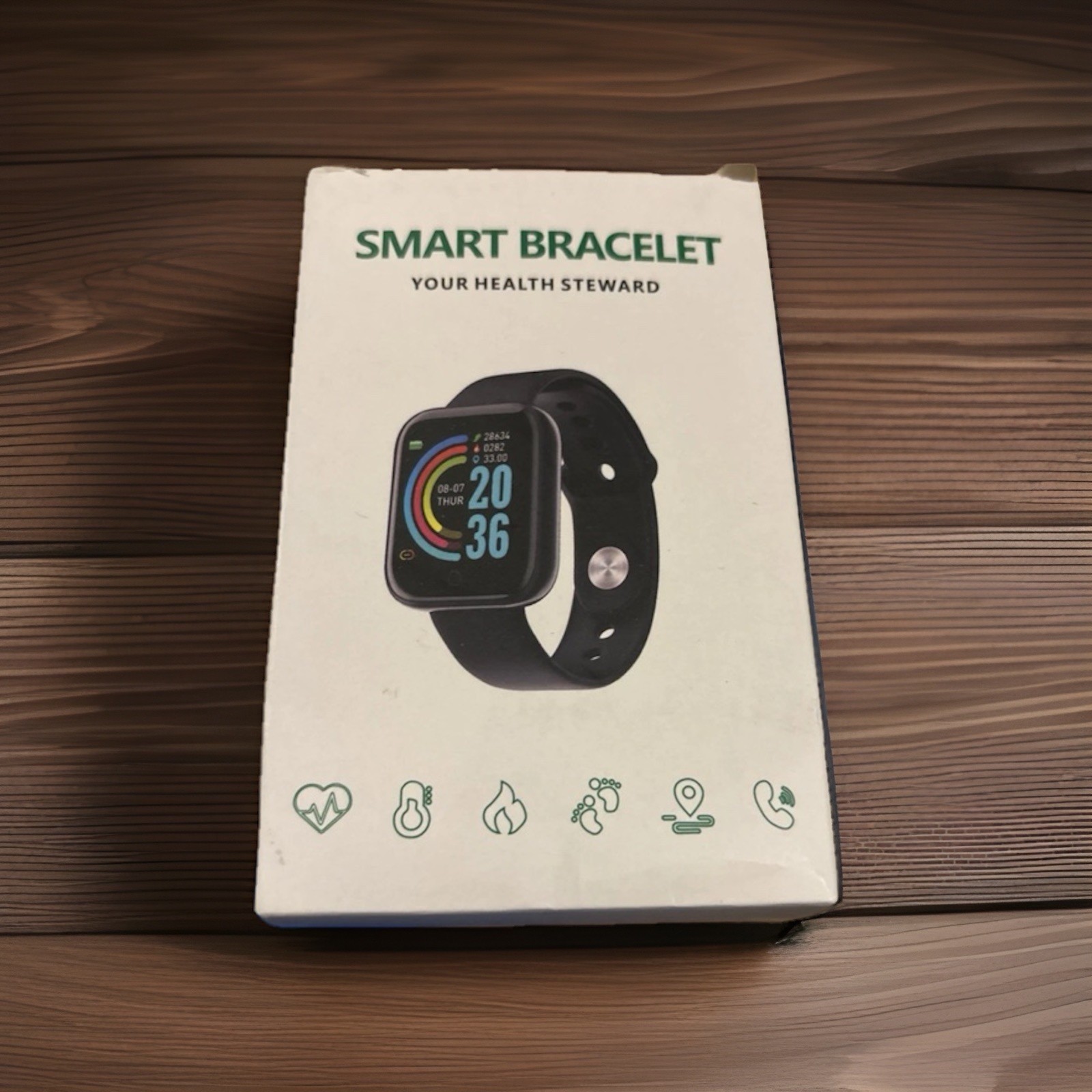 SMART WATCH BRACELET HEART RATE, BP. STEPS, INCOMING CALLS, FB, TWITTER & MORE