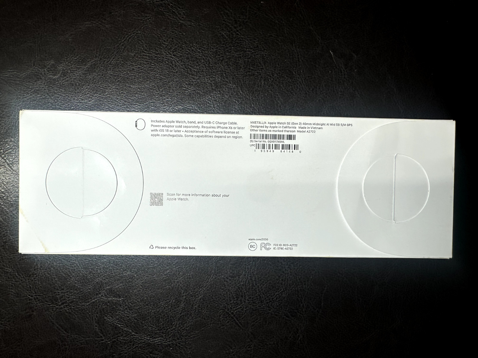 Apple Watch SE (Gen Z) 40Mmm Midnight AI Mid SB S/M GPS