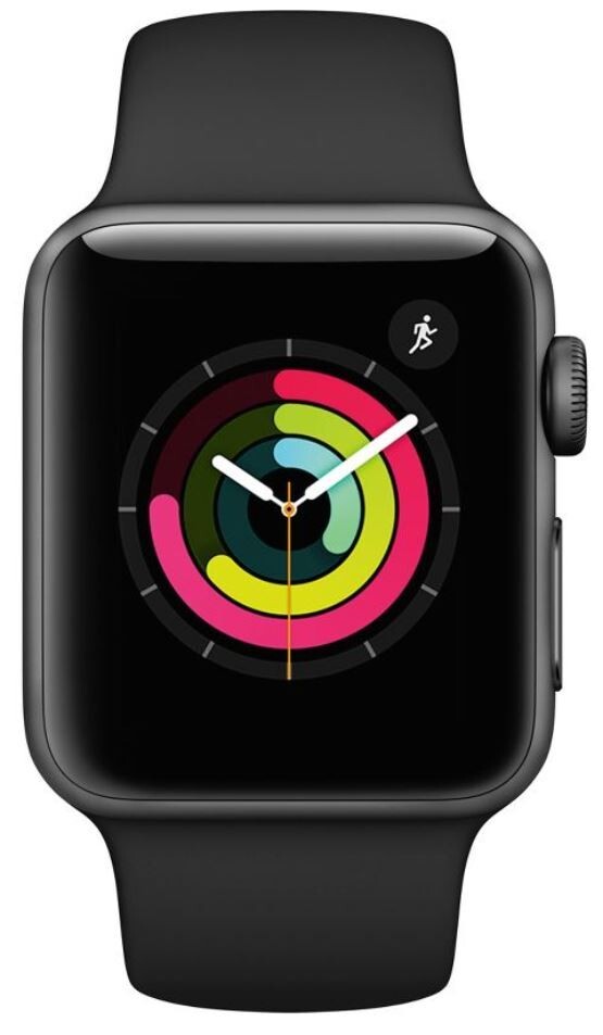 ⭐NEW! Apple Watch Series 3 38mm Space Gray Aluminum Case w/Black Sport Band-GPS