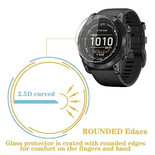 1 Pack Tempered Glass Screen Protector for Garmin Epix Pro 51mm / Fenix 7X Anti