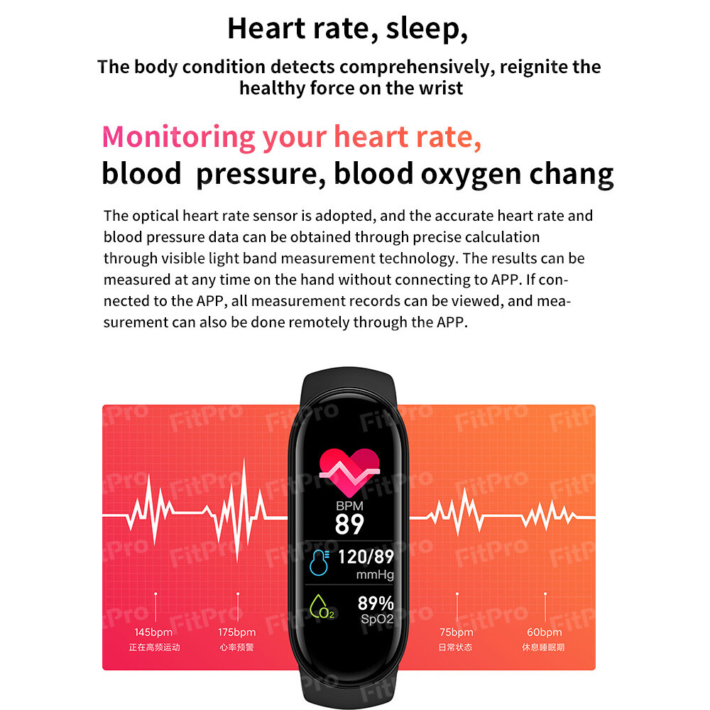 M7 Smart Watch Sport Heart Rate Blood Pressure Monitor Tracker Bracelet